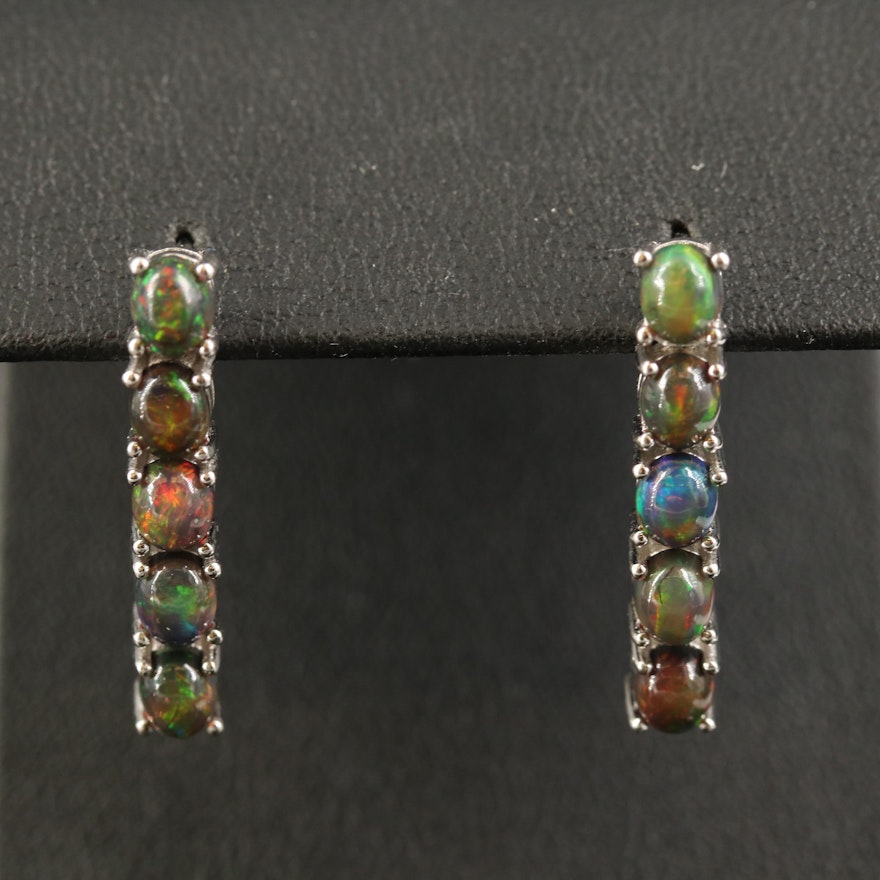 Sterling Silver Opal Drop Earrings