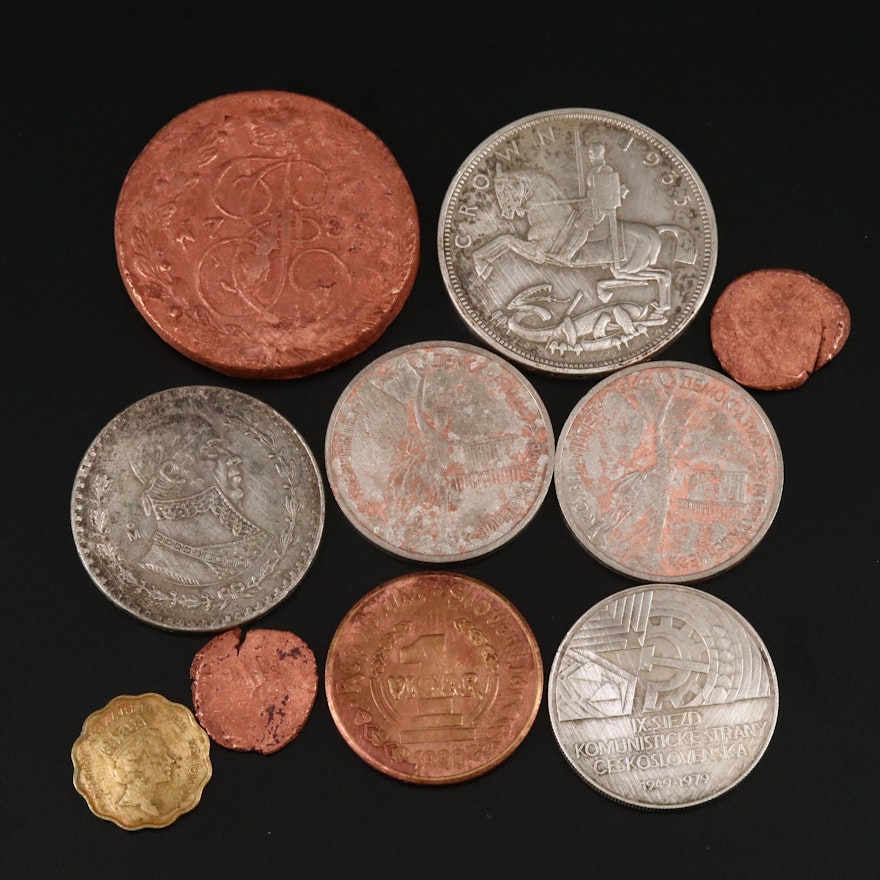 Ten Foreign Coins, Including Silver and Ancients