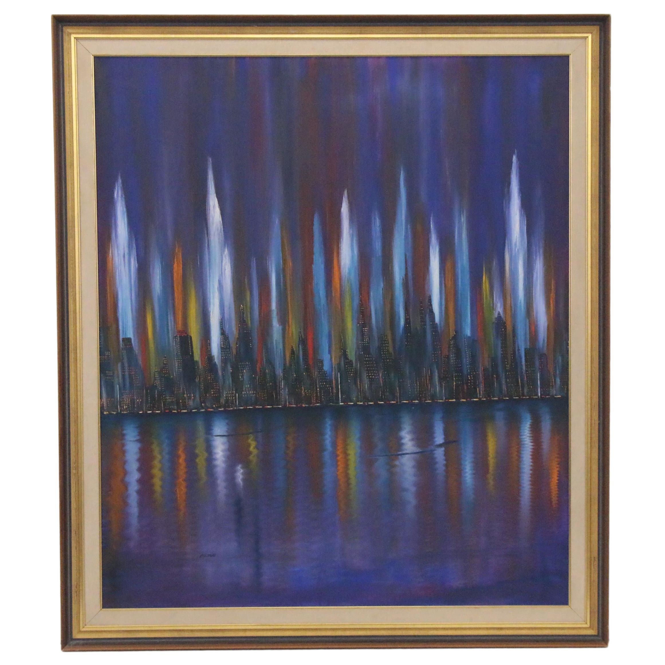 Eulogio Candedo Oil Painting of Skyline, Late 20th Century