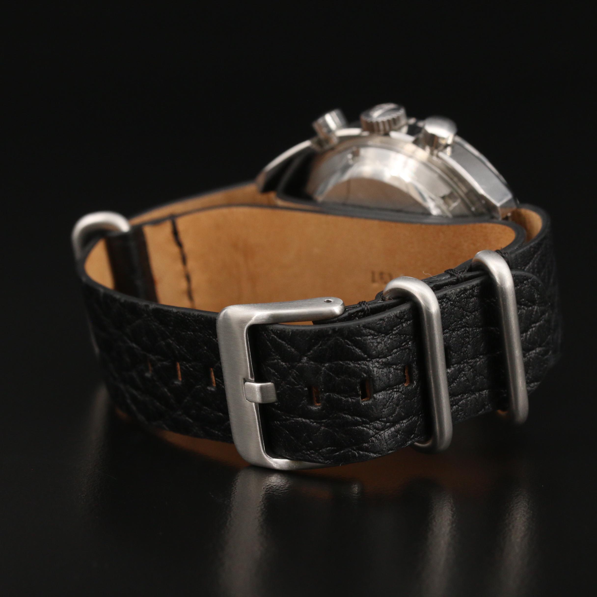 Vintage Heuer Autavia 73363 Chronograph and Stainless Steel Stem Wind Watch