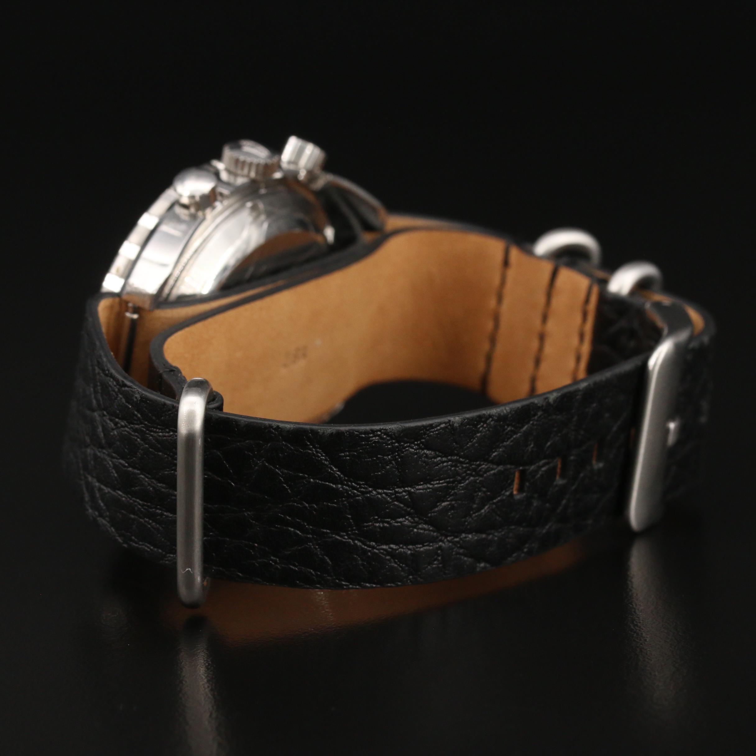 Vintage Heuer Autavia 73363 Chronograph and Stainless Steel Stem Wind Watch