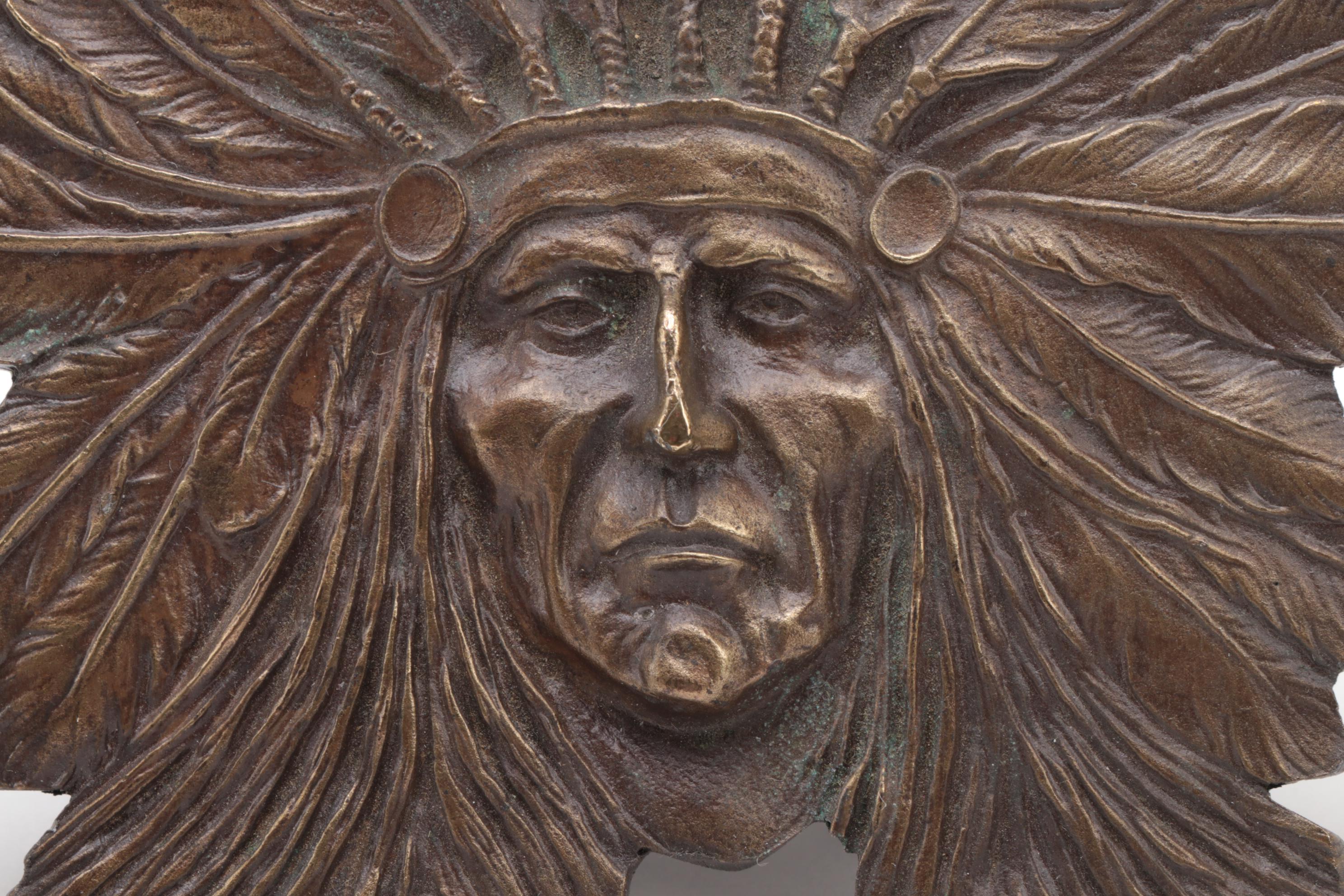 Bergamot Brass Works Cast Metal Native American Motif Belt Buckle