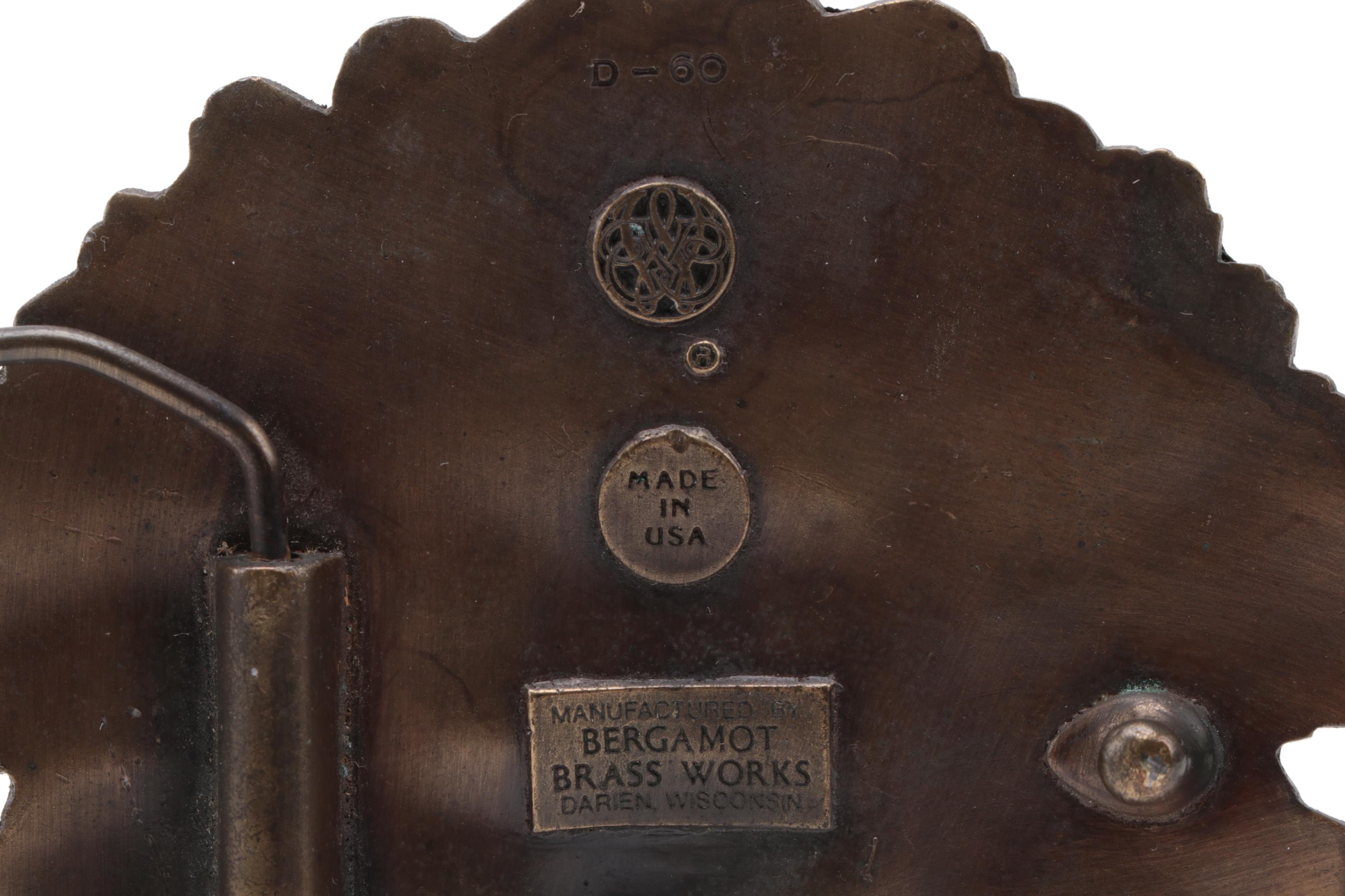 Bergamot Brass Works Cast Metal Native American Motif Belt Buckle