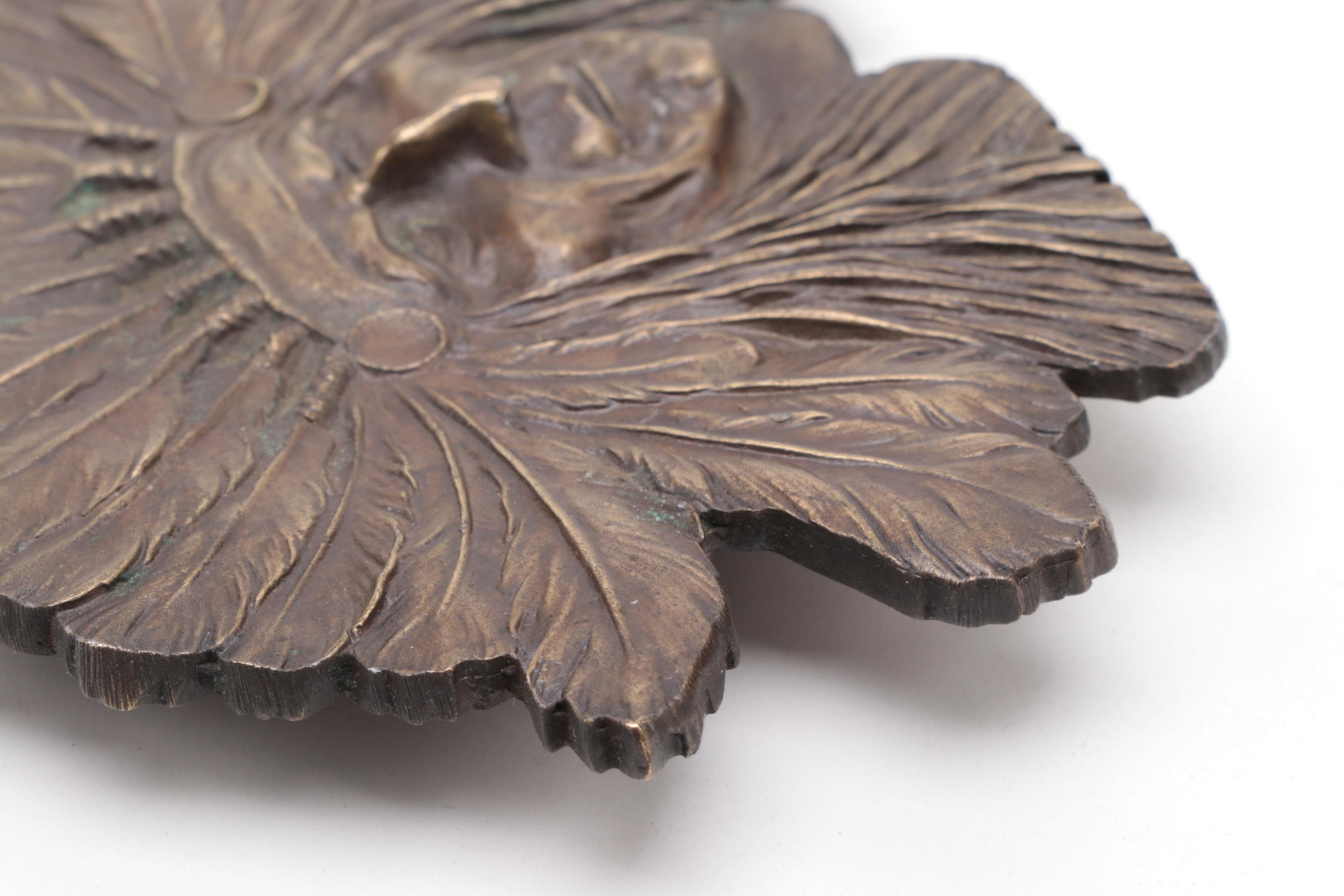 Bergamot Brass Works Cast Metal Native American Motif Belt Buckle