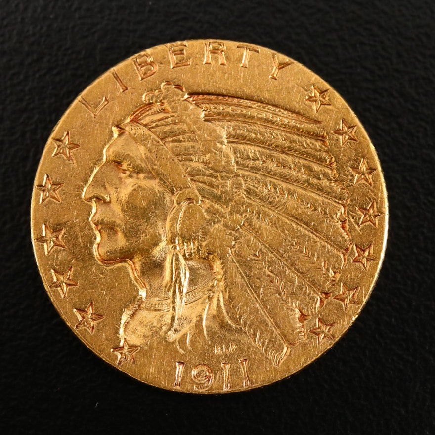 1911-S Indian Head $5 Gold Half Eagle