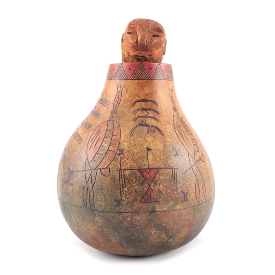 Perry Riley Figural Gourd Carving