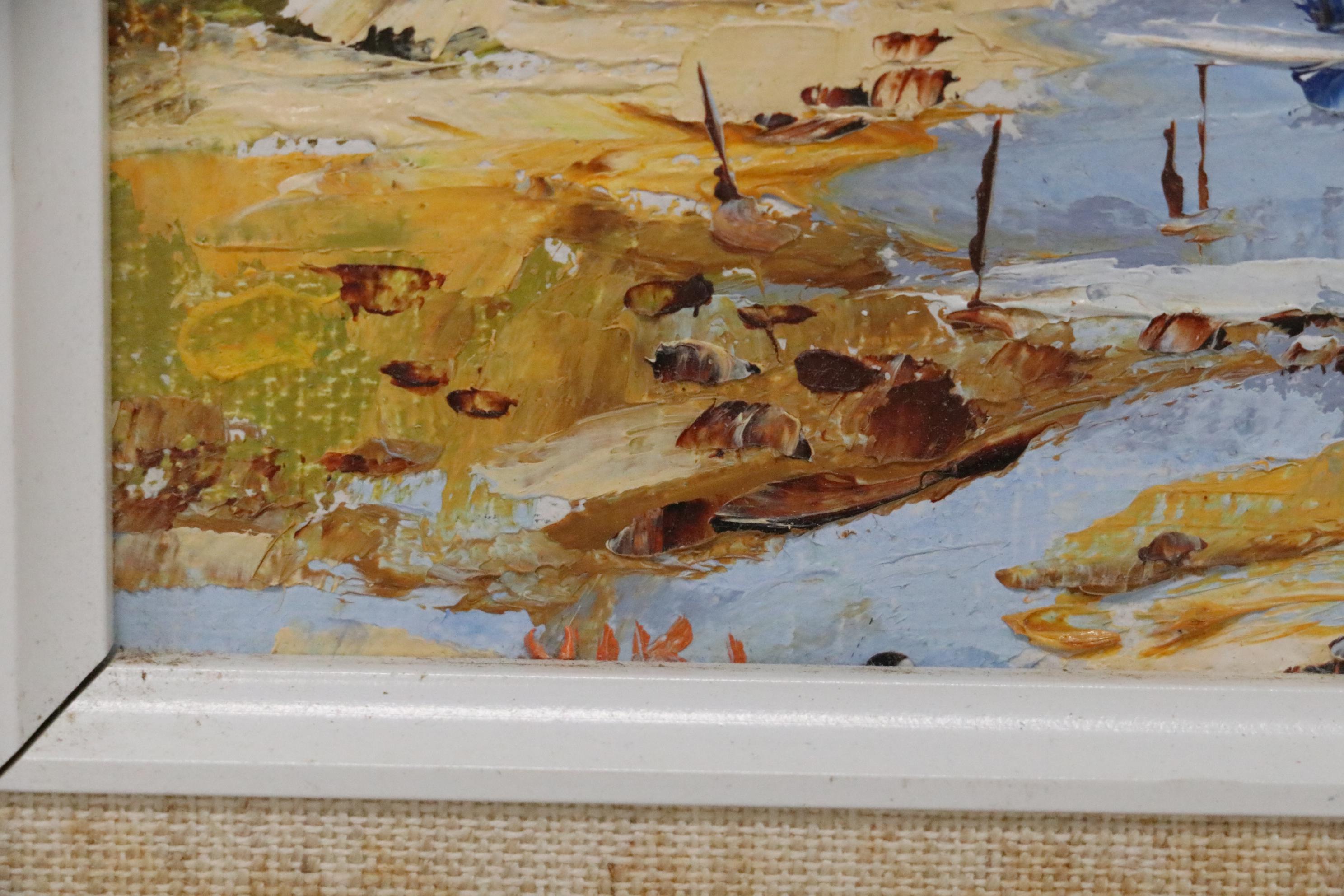 Niki Snyder Oil Painting of Abstract Costal Scene, 1986