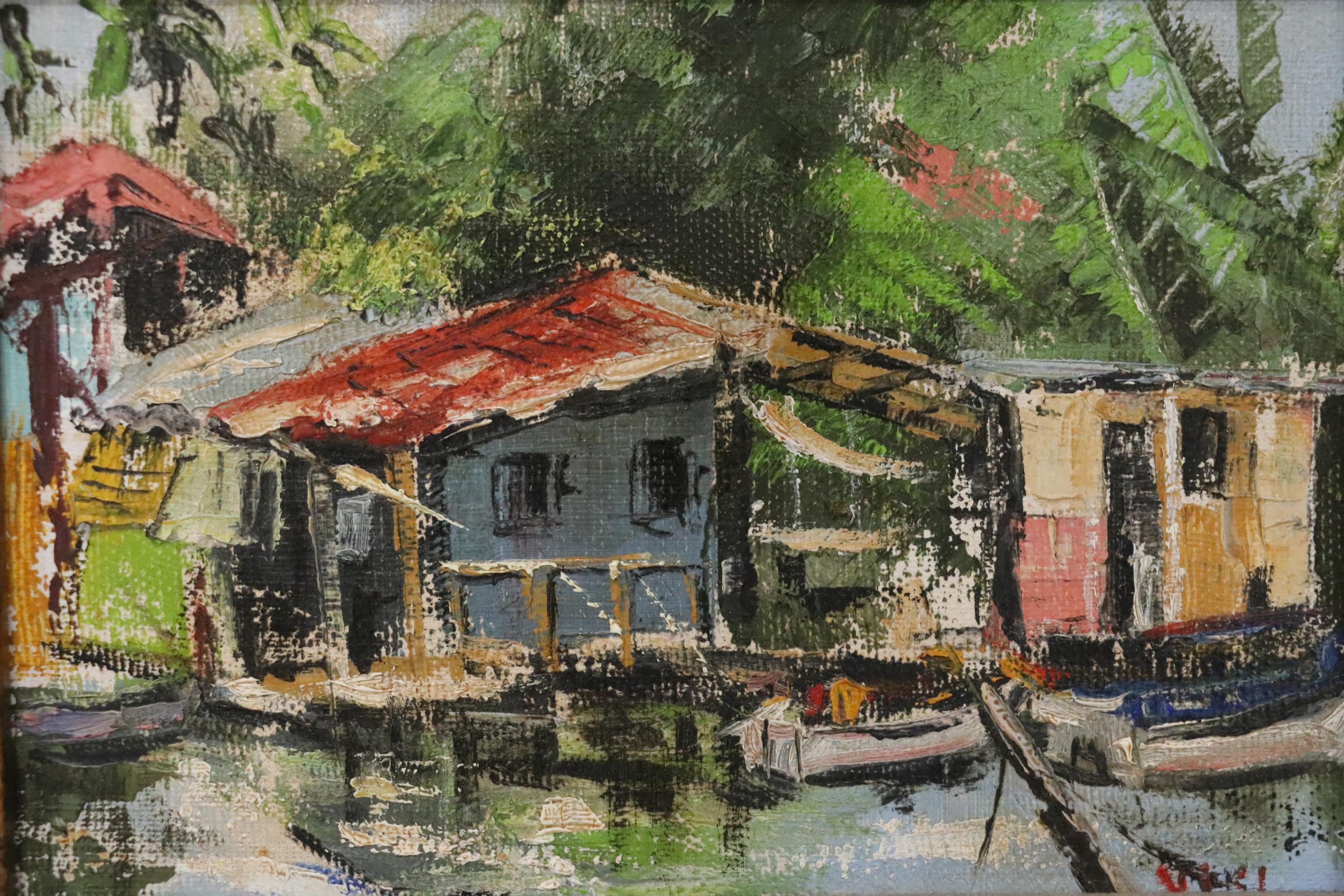 Viki Snyder Oil Painting "Haleiwa," 1971