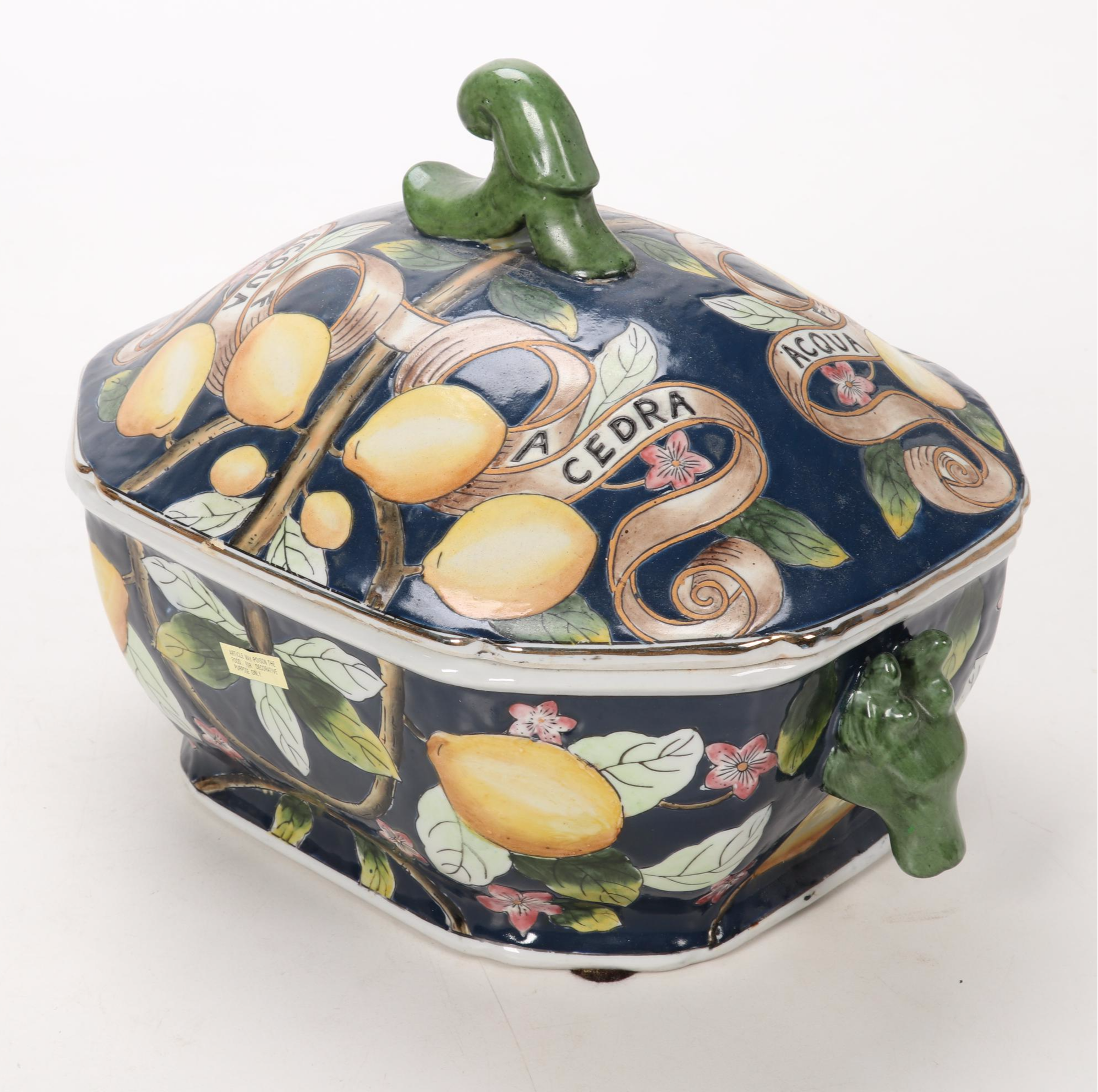 Italian Majolica Style Decorative Pottery Ewers and Covered Dish