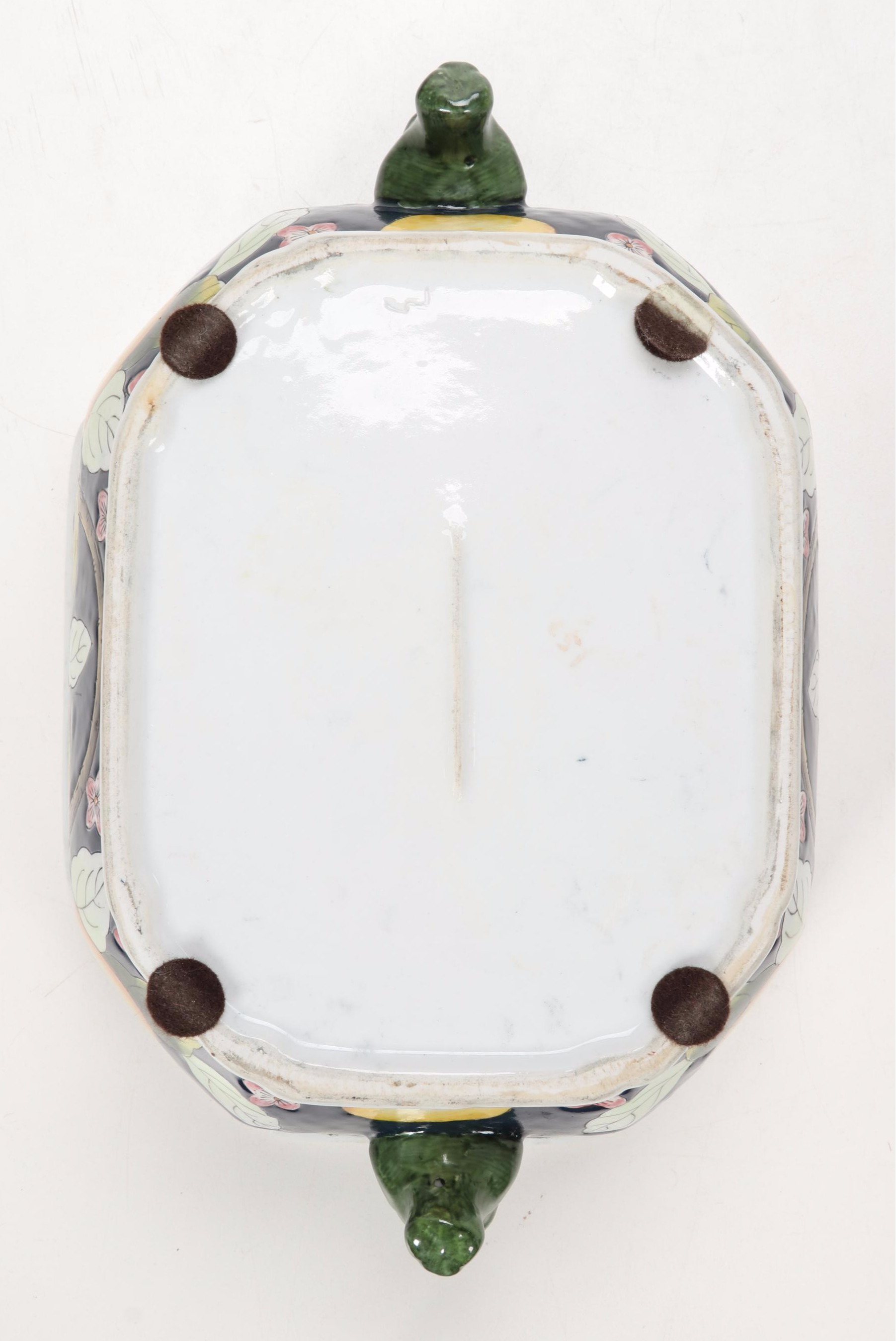 Italian Majolica Style Decorative Pottery Ewers and Covered Dish