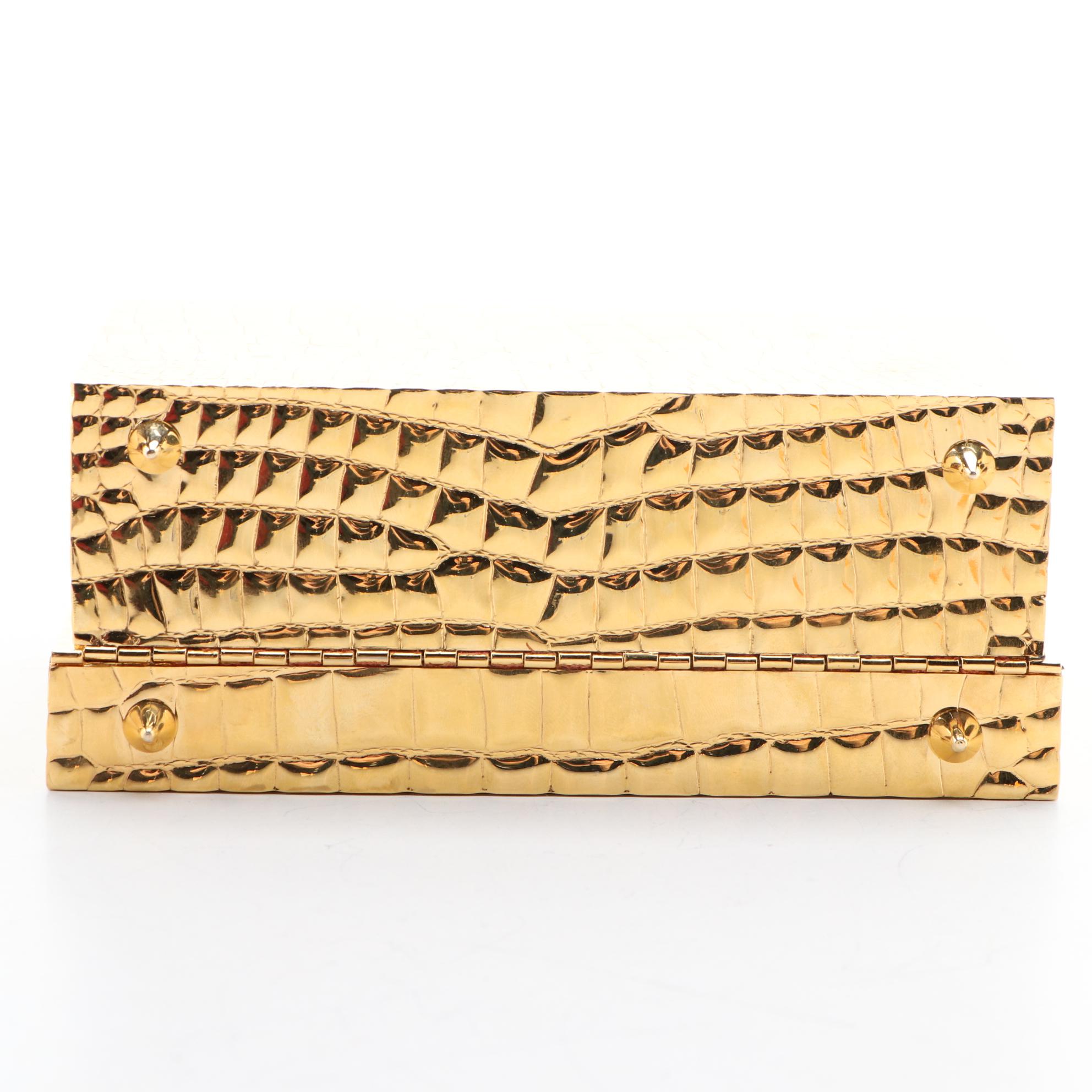 Mark Cross Mini Grace Two-Way Box Purse with Chain Link Strap