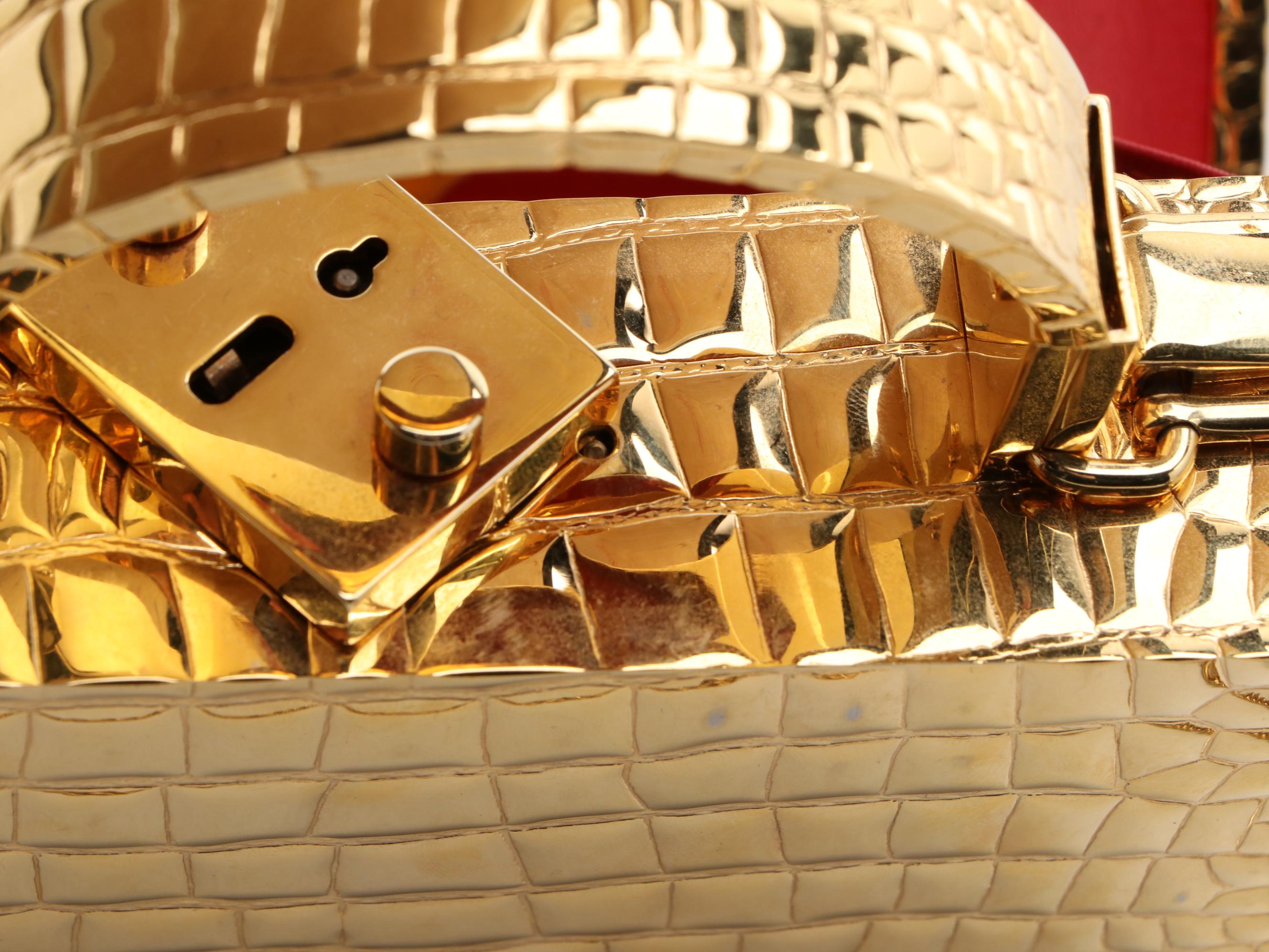 Mark Cross Mini Grace Two-Way Box Purse with Chain Link Strap