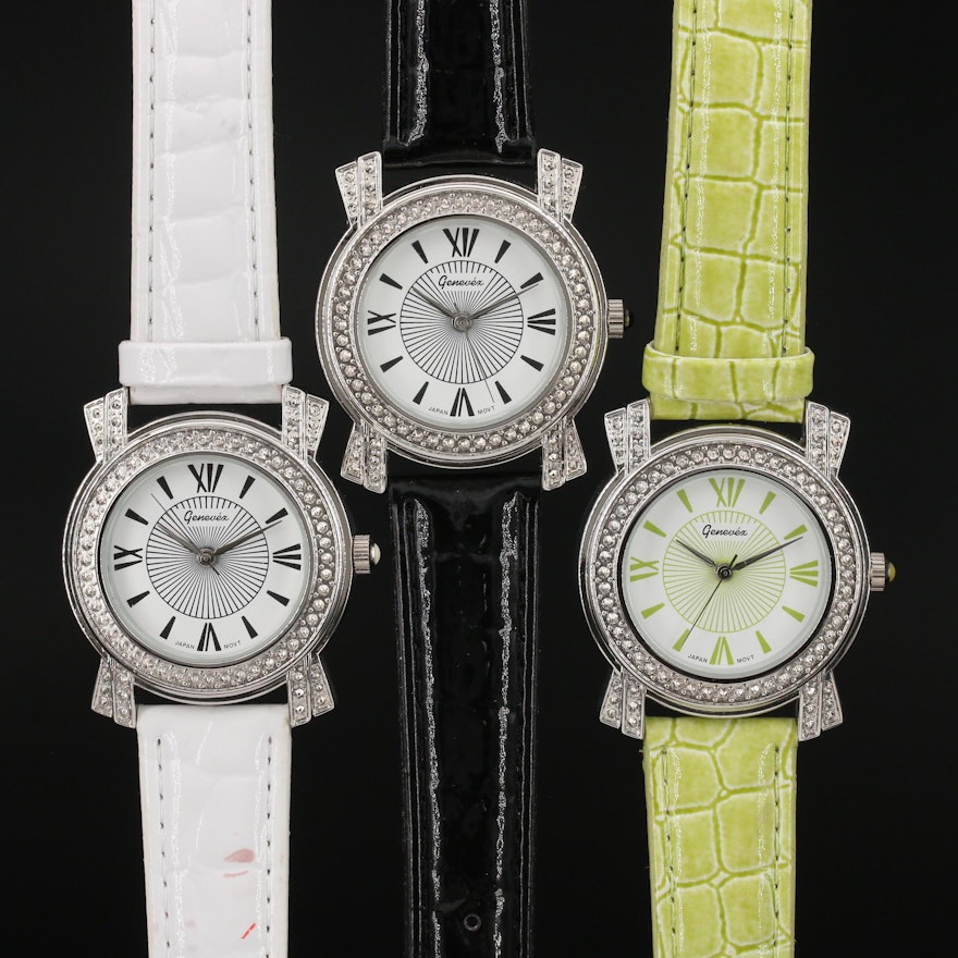 Three Genevex Quartz Wristwatches