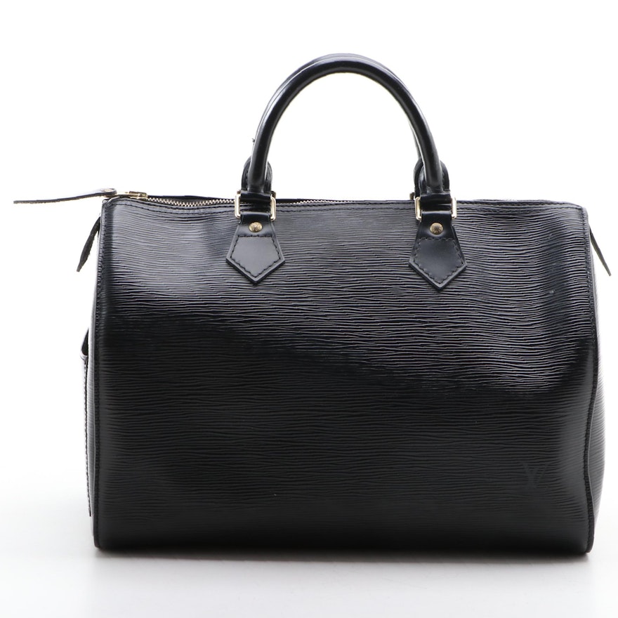 Louis Vuitton Speedy 30 in Black Epi Leather with Smooth Leather Trim
