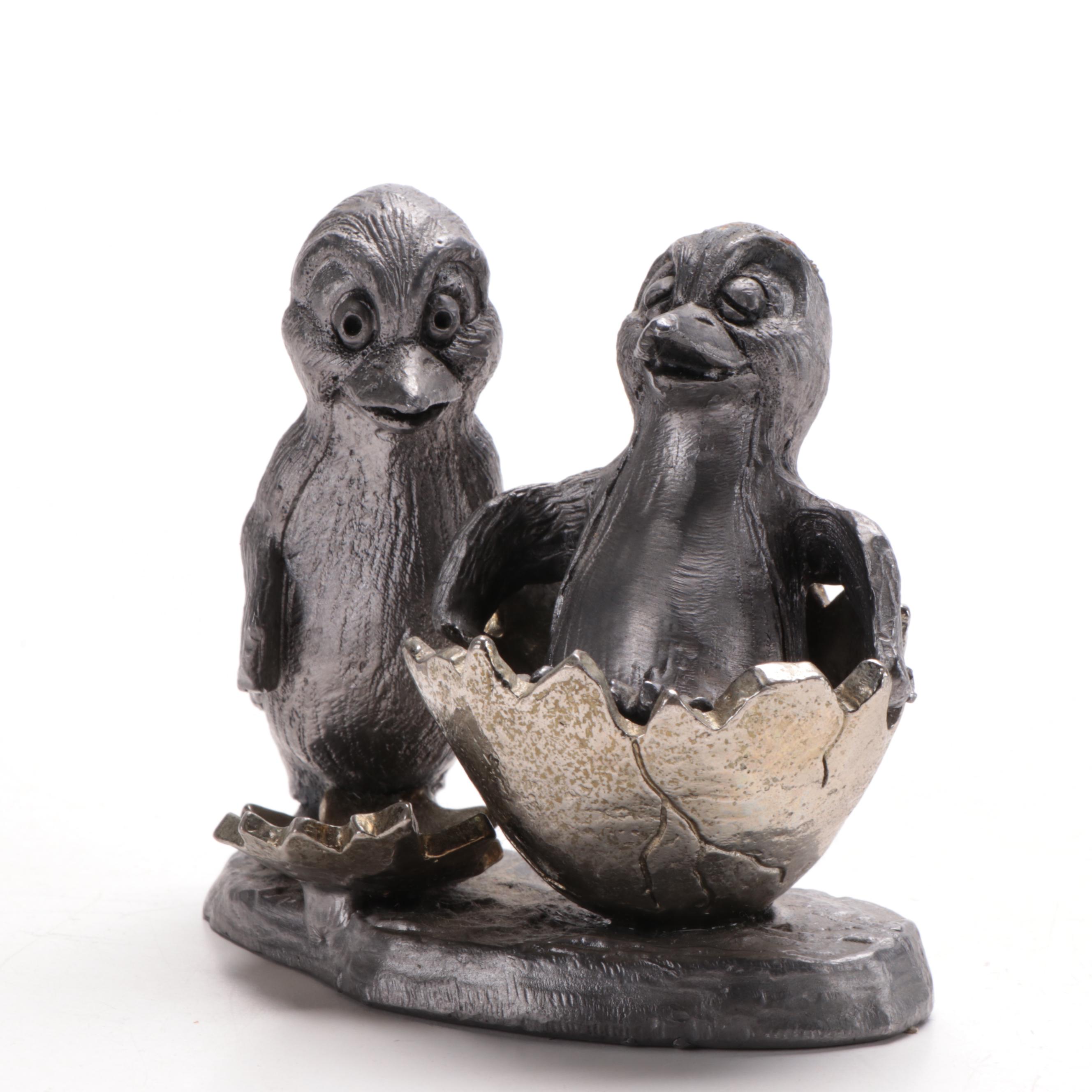 Michael Ricker "Heather & Heidi" Newborns Pewter Sculpture