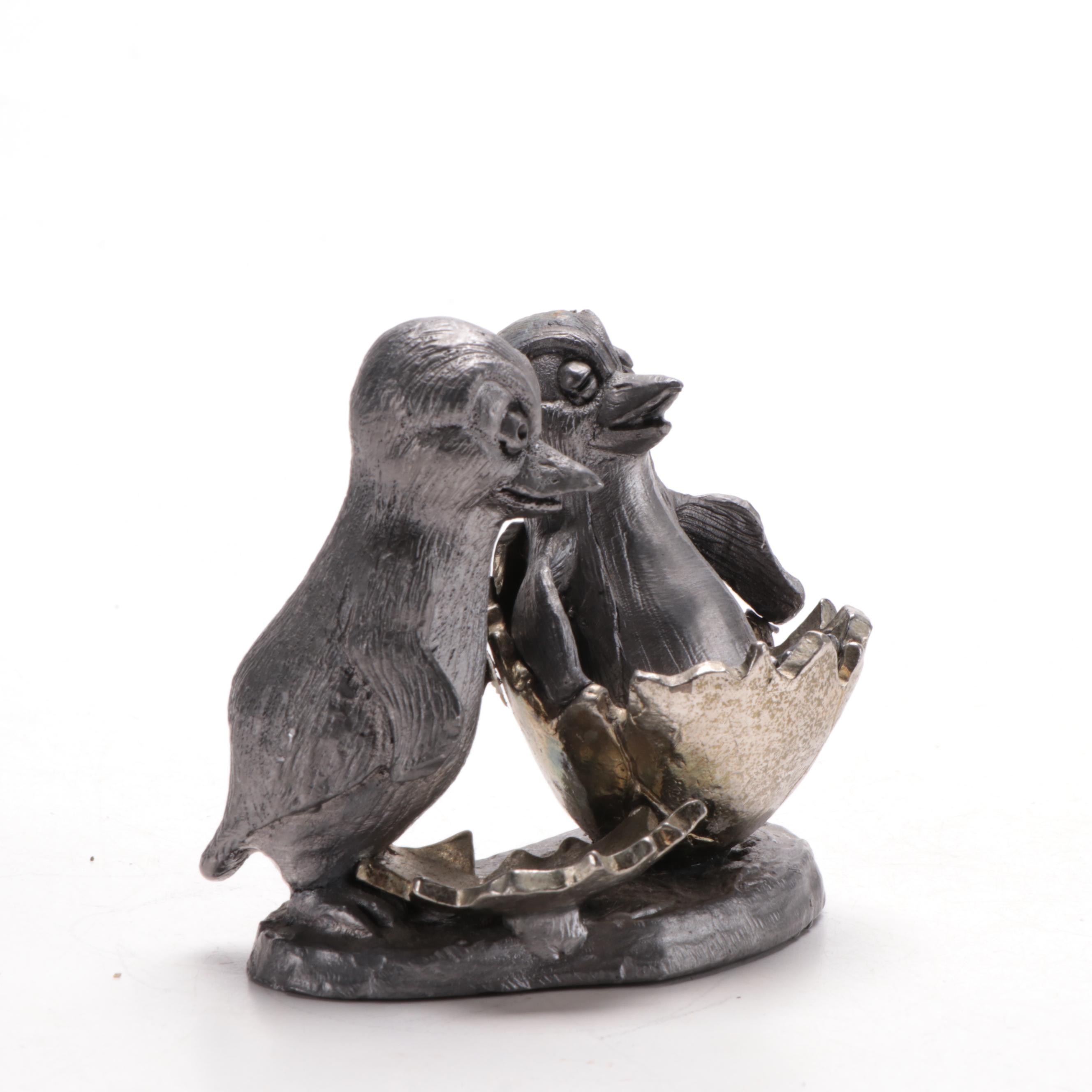 Michael Ricker "Heather & Heidi" Newborns Pewter Sculpture