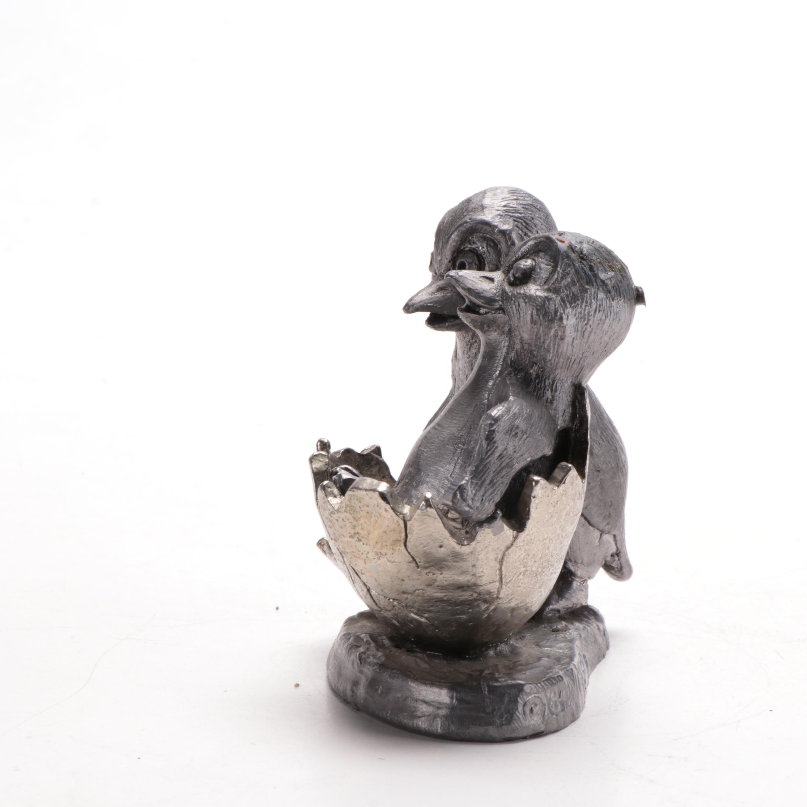 Michael Ricker "Heather & Heidi" Newborns Pewter Sculpture