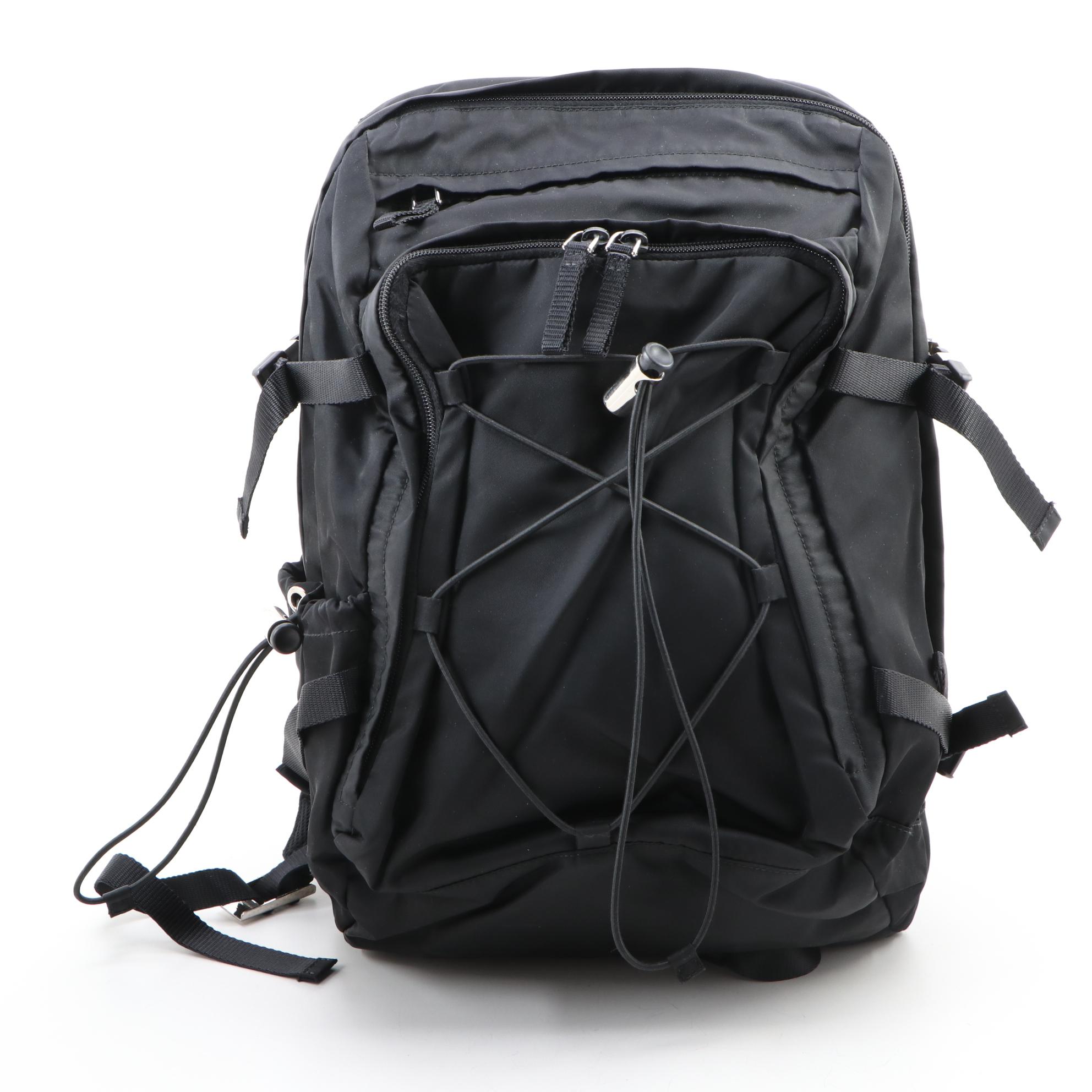 Prada Tessuto Drawstring Backpack in Black Nylon