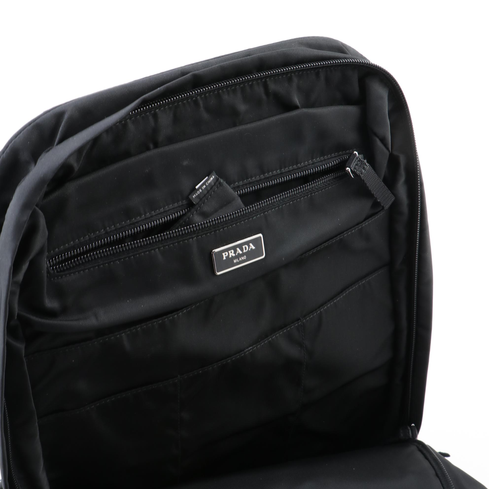 Prada Tessuto Drawstring Backpack in Black Nylon