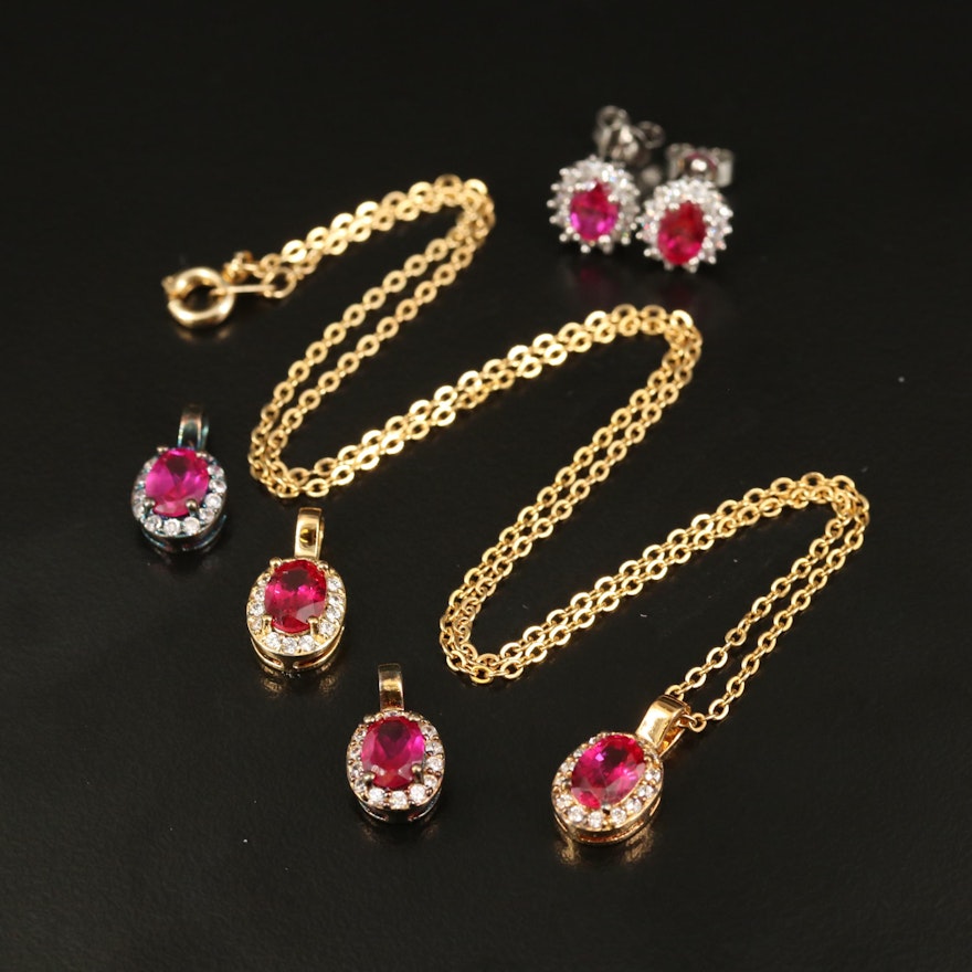 Sterling Ruby and Cubic Zirconia Jewelry