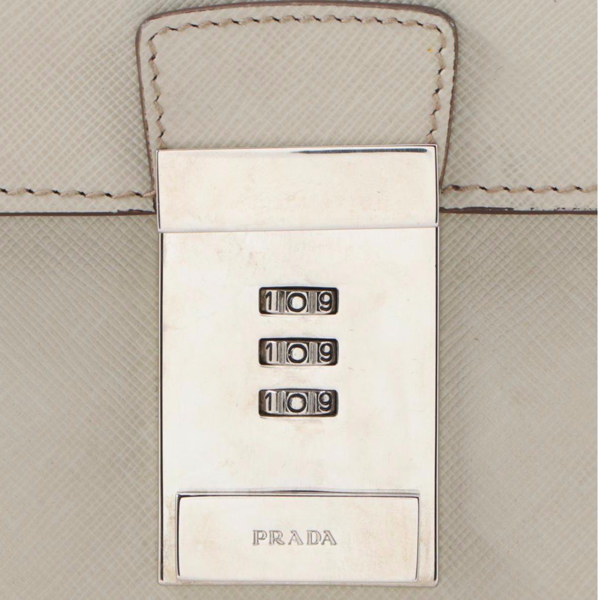 Prada Dune Saffiano Leather Briefcase with Combination Lock
