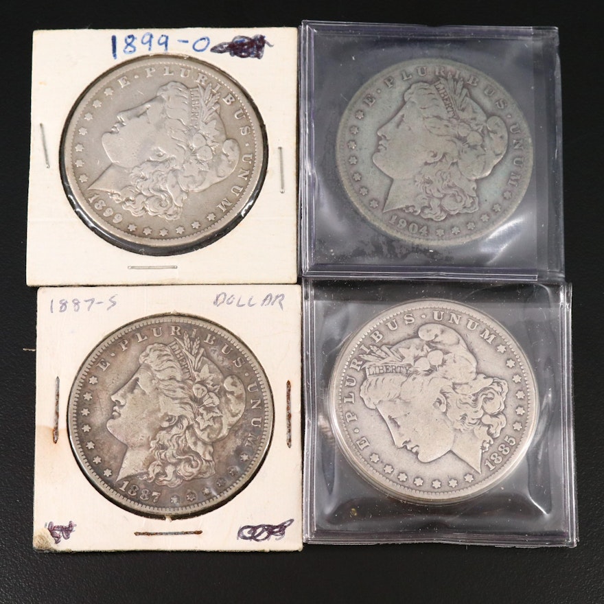 Four Morgan Silver Dollars, Including Better Dates