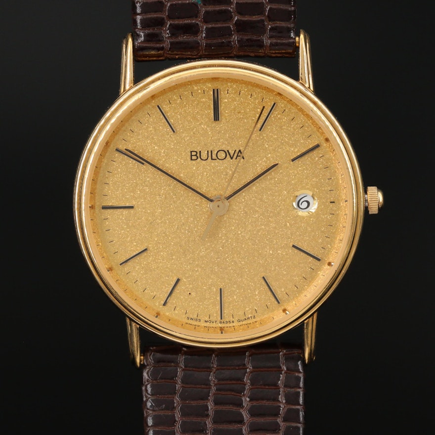 1984 Bulova Gold Tone Quartz Wristwatch
