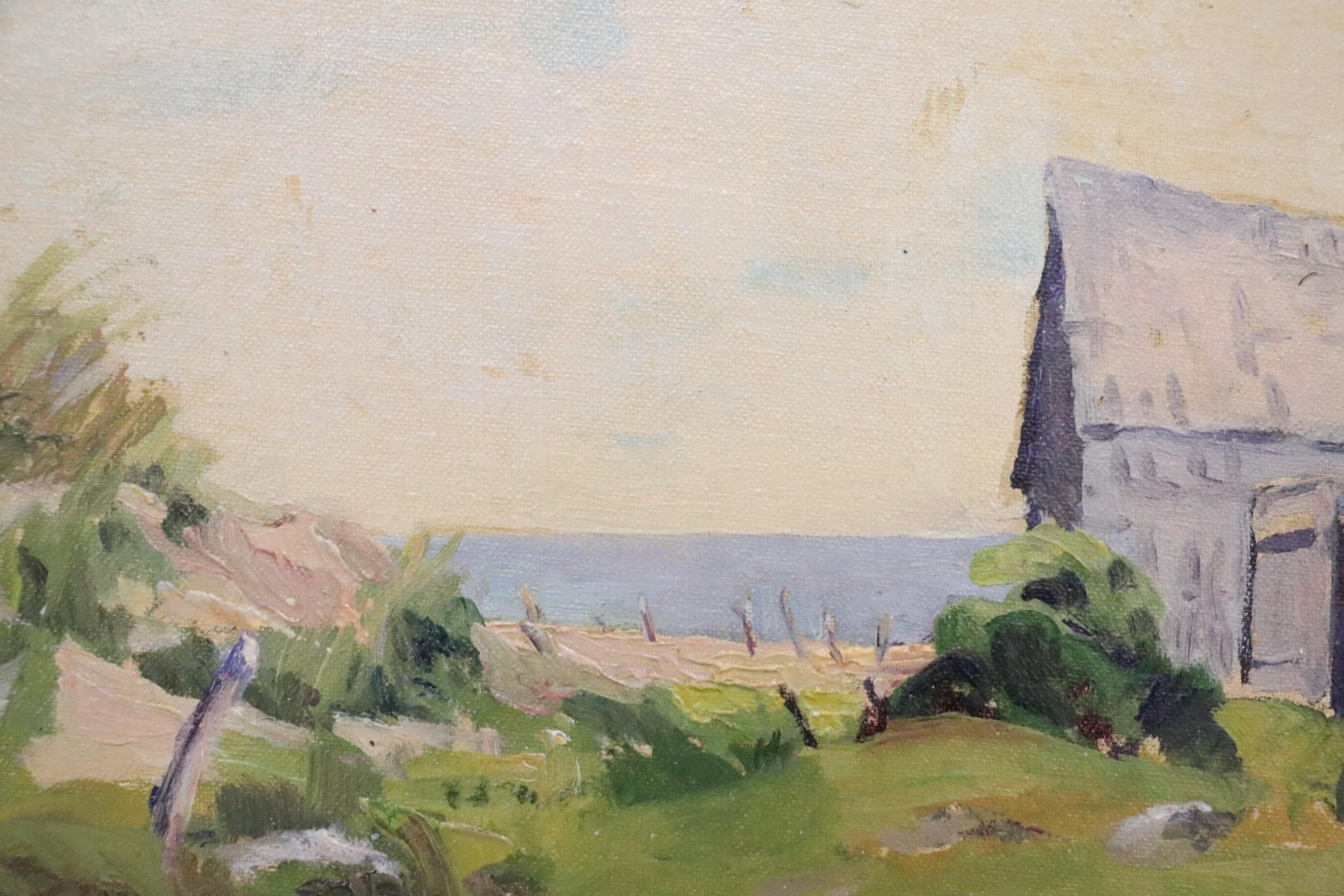 Jessie Conklin Coastal Landscape Oil Painting, Mid to Late 20th Century