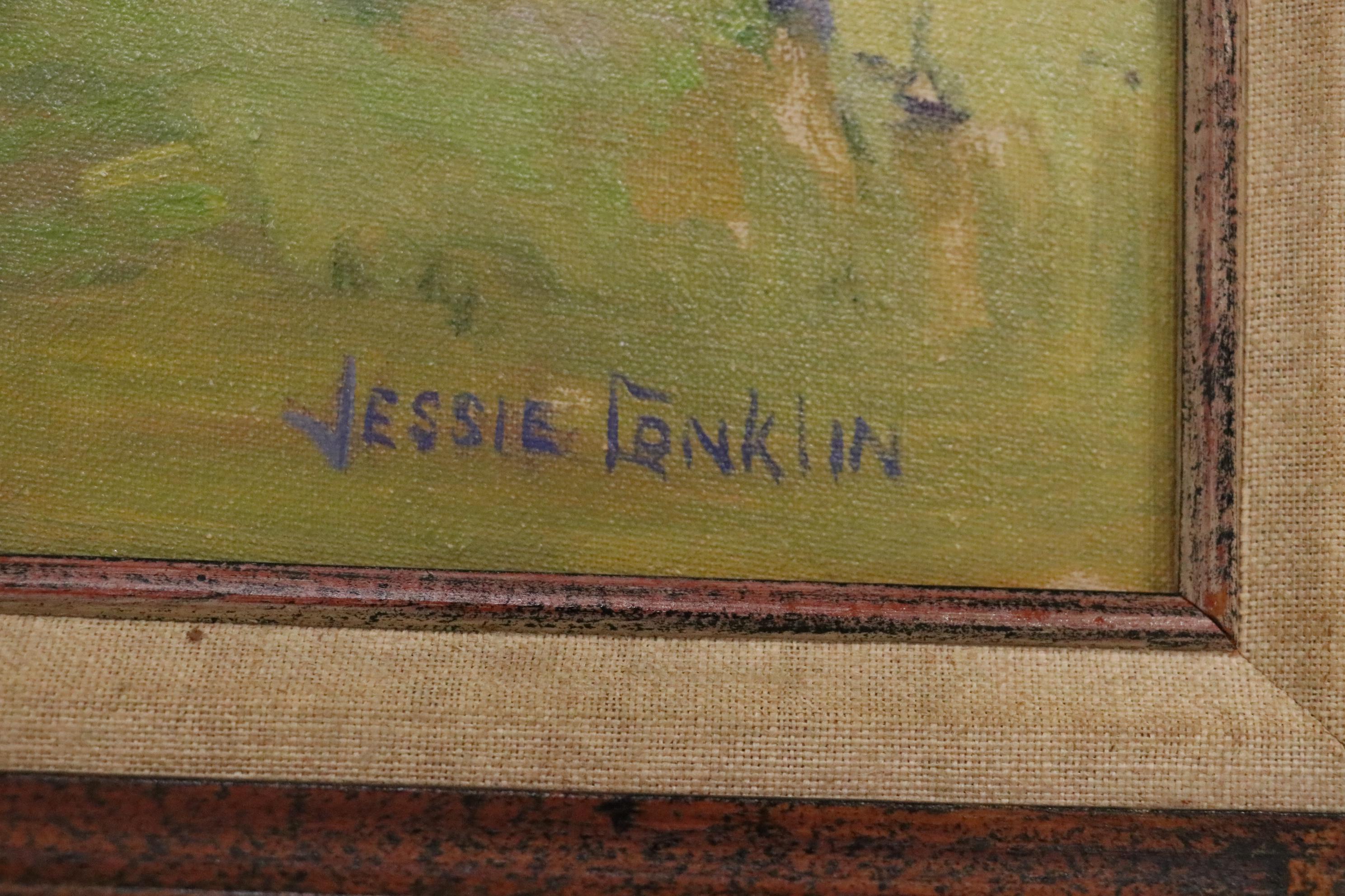 Jessie Conklin Coastal Landscape Oil Painting, Mid to Late 20th Century