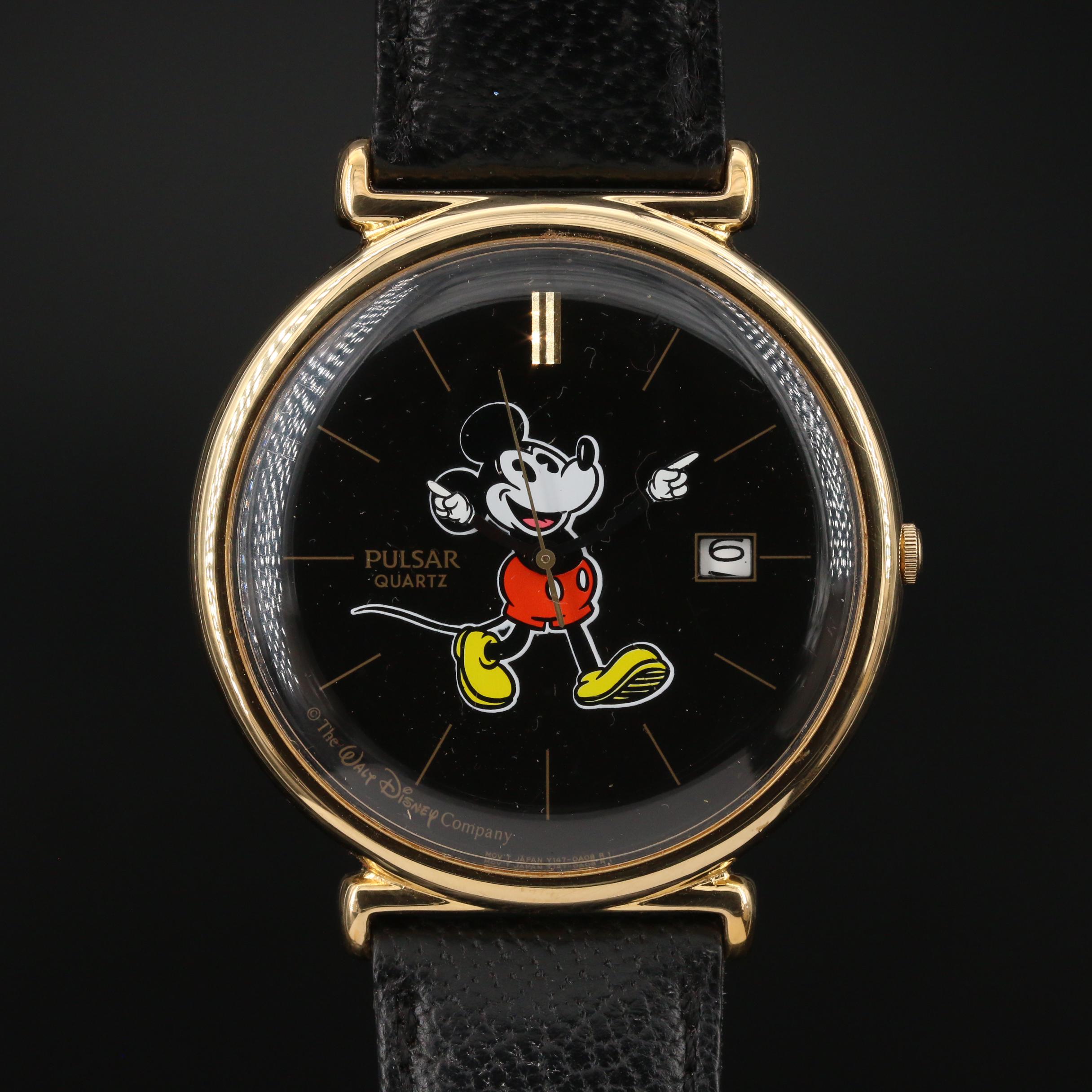 Pulsar for Walt Disney Mickey Mouse Gold Tone Watch