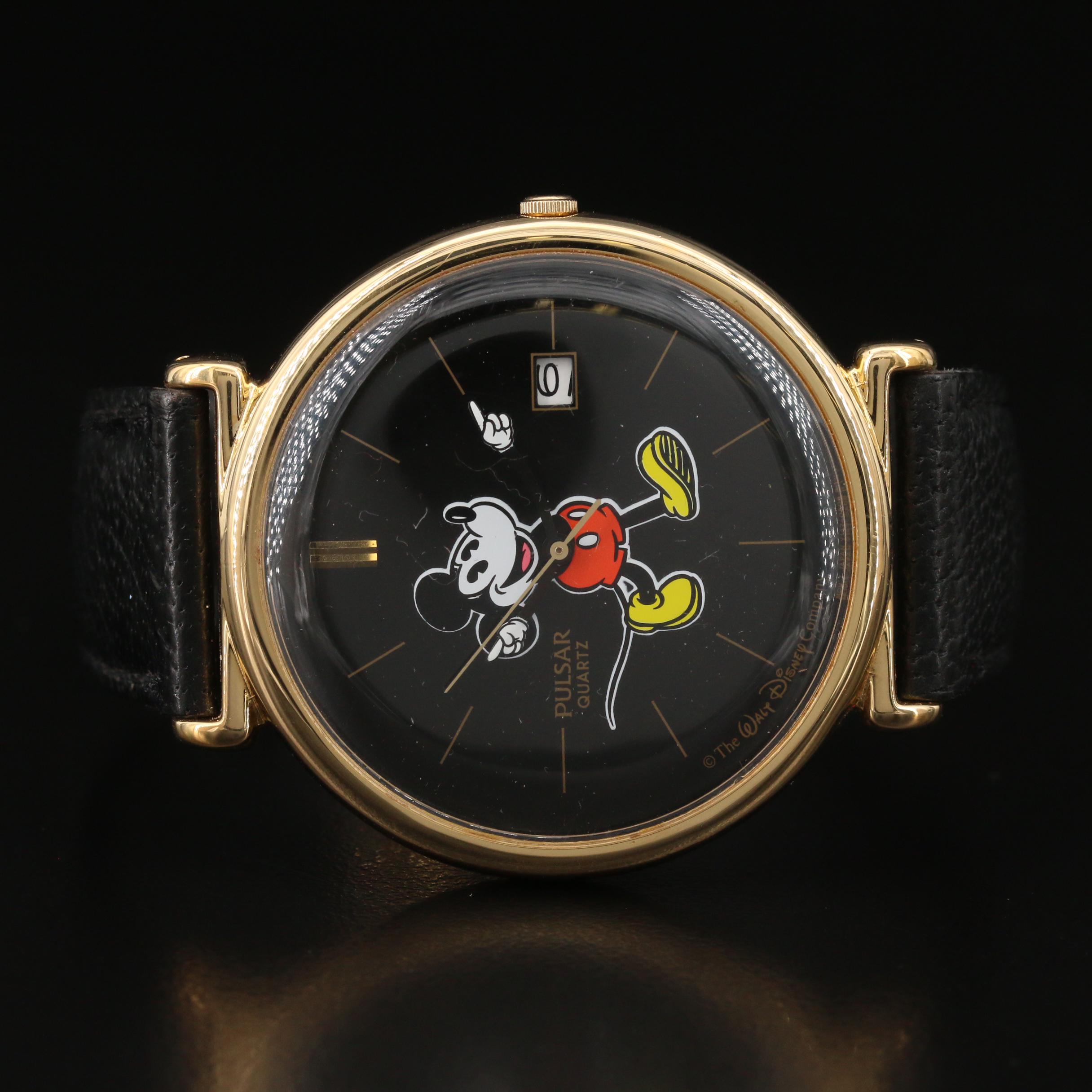 Pulsar for Walt Disney Mickey Mouse Gold Tone Watch