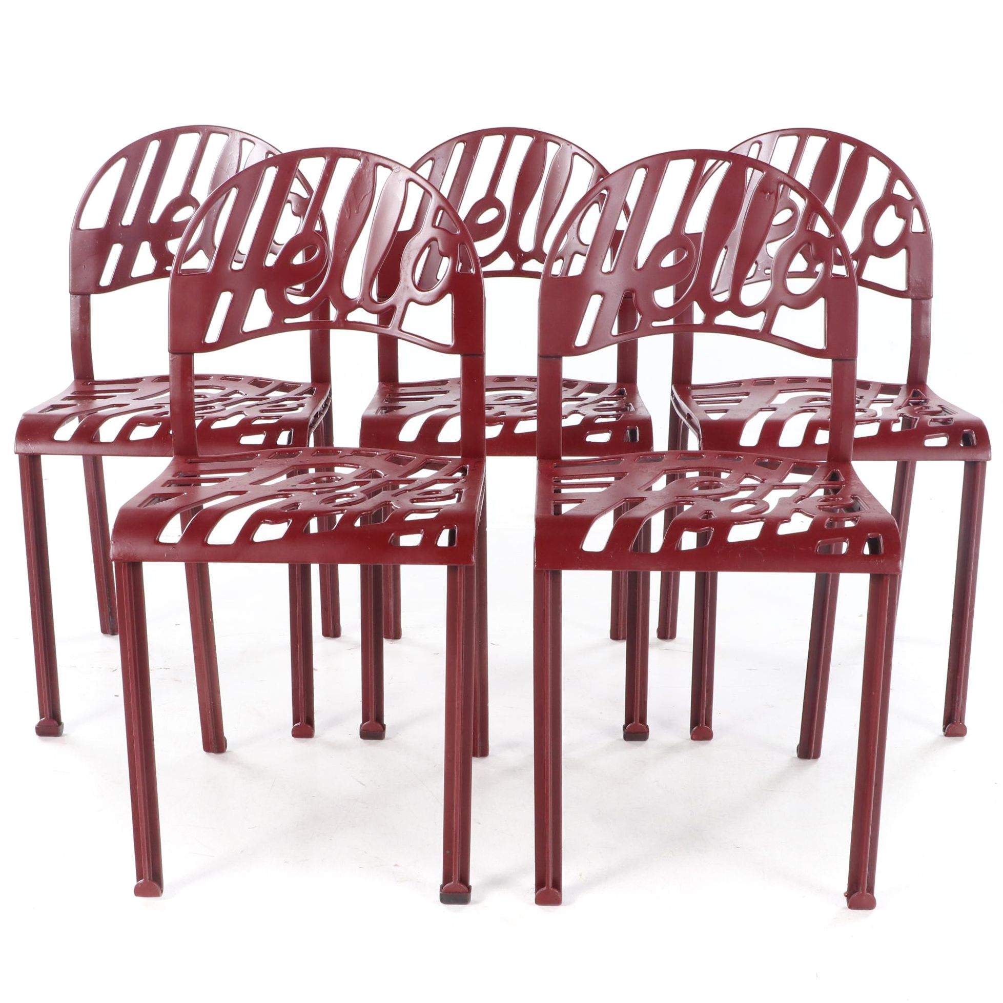 Set of Five Jeremy Harvey for Artifort "Hello There" Dining Chairs, circa 1970