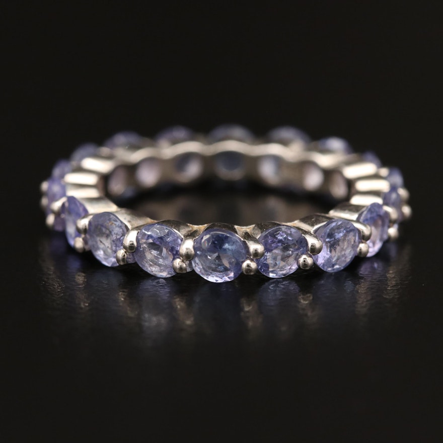 Sterling Tanzanite Eternity Band