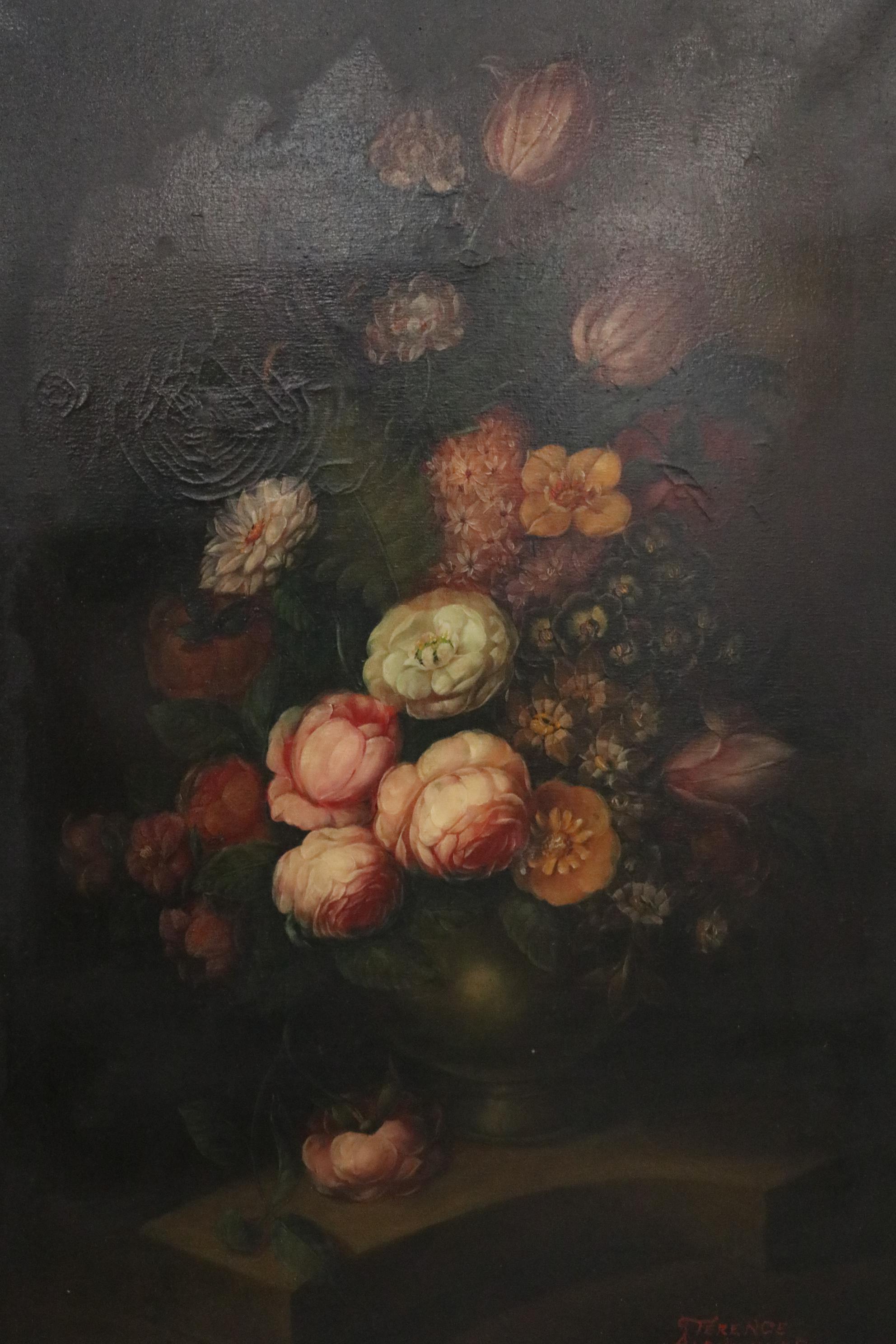 Terence Alexander Floral Still Life Oil Painting, Mid to Late 20th Century