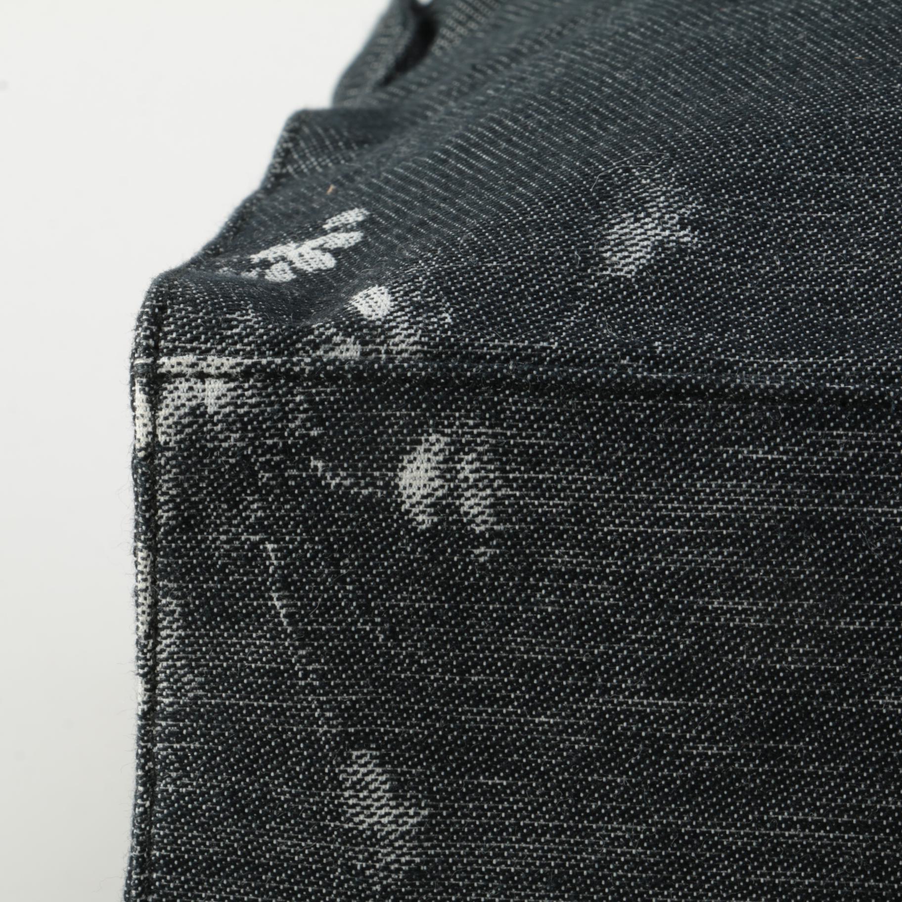 Prada Floral Canvas and Metallic Leather Shoulder Tote