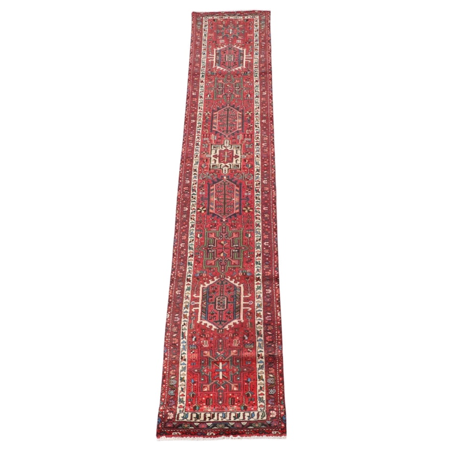 2'5 x 13'11 Hand-Knotted Persian Karaja Wool Carpet Runner