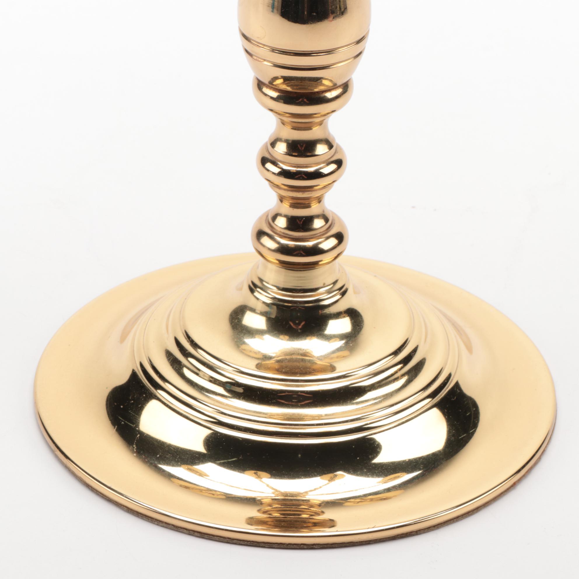 Baldwin Brass Candelabra with Other Candelabra, Mid to Late 20th C.