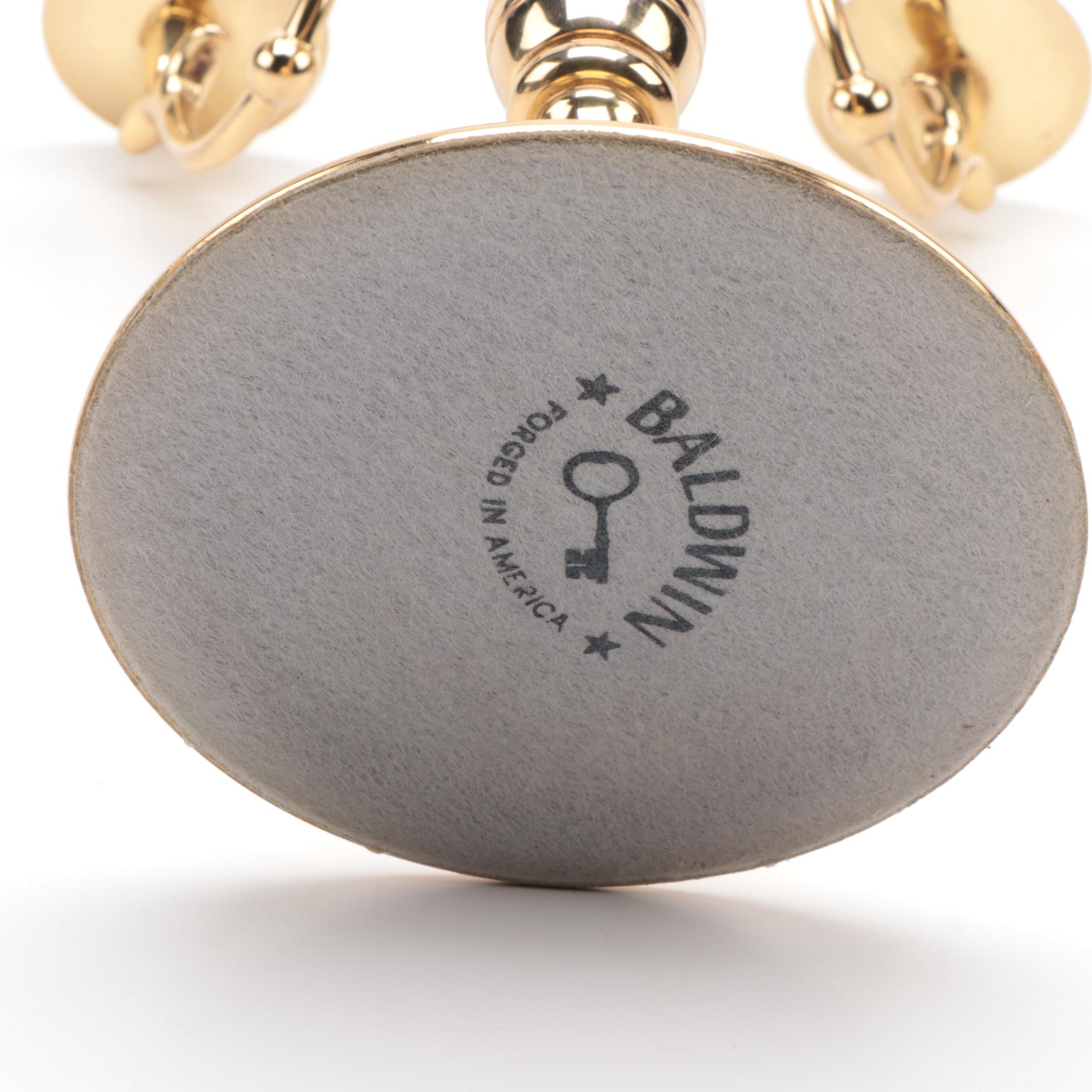 Baldwin Brass Candelabra with Other Candelabra, Mid to Late 20th C.