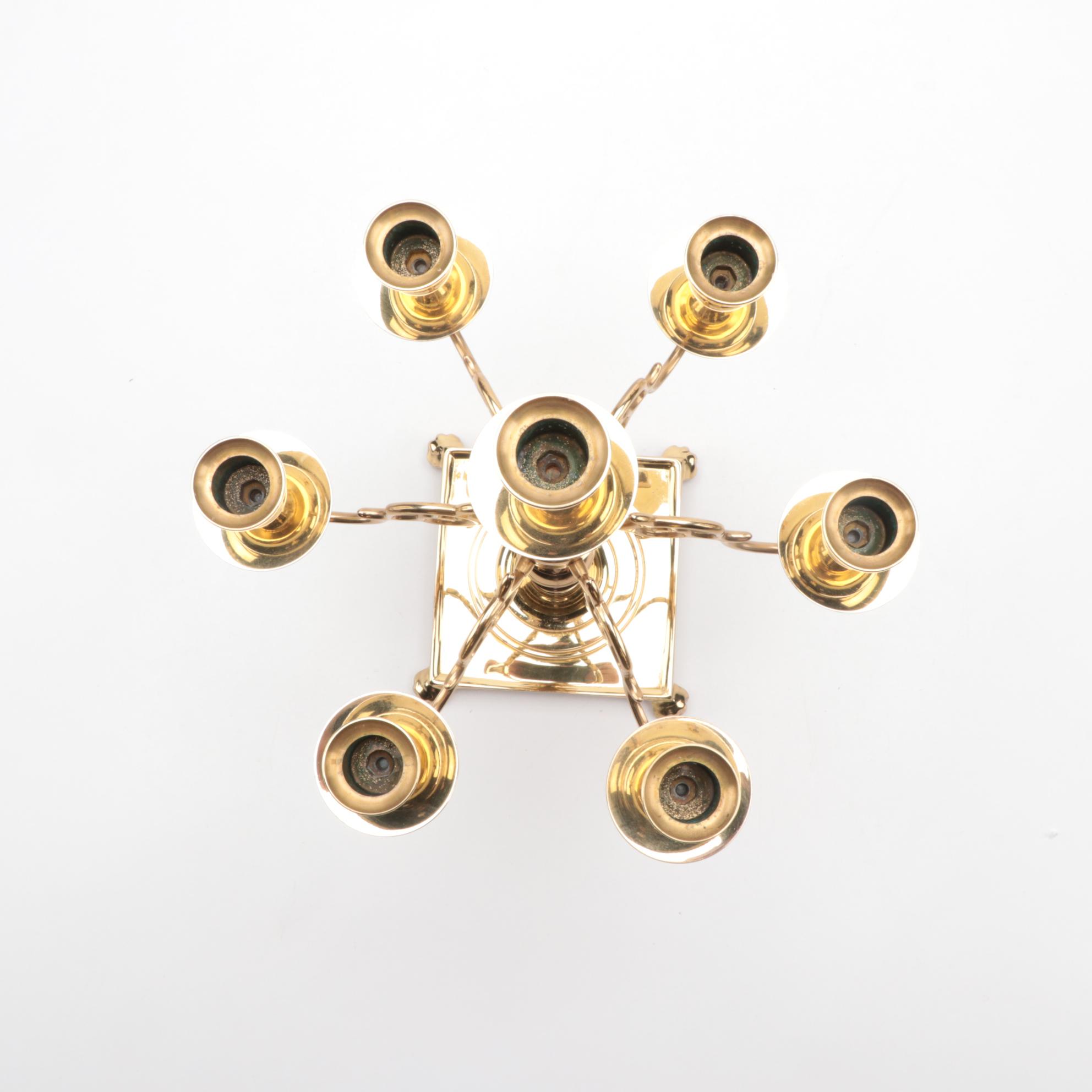 Baldwin Brass Candelabra with Other Candelabra, Mid to Late 20th C.