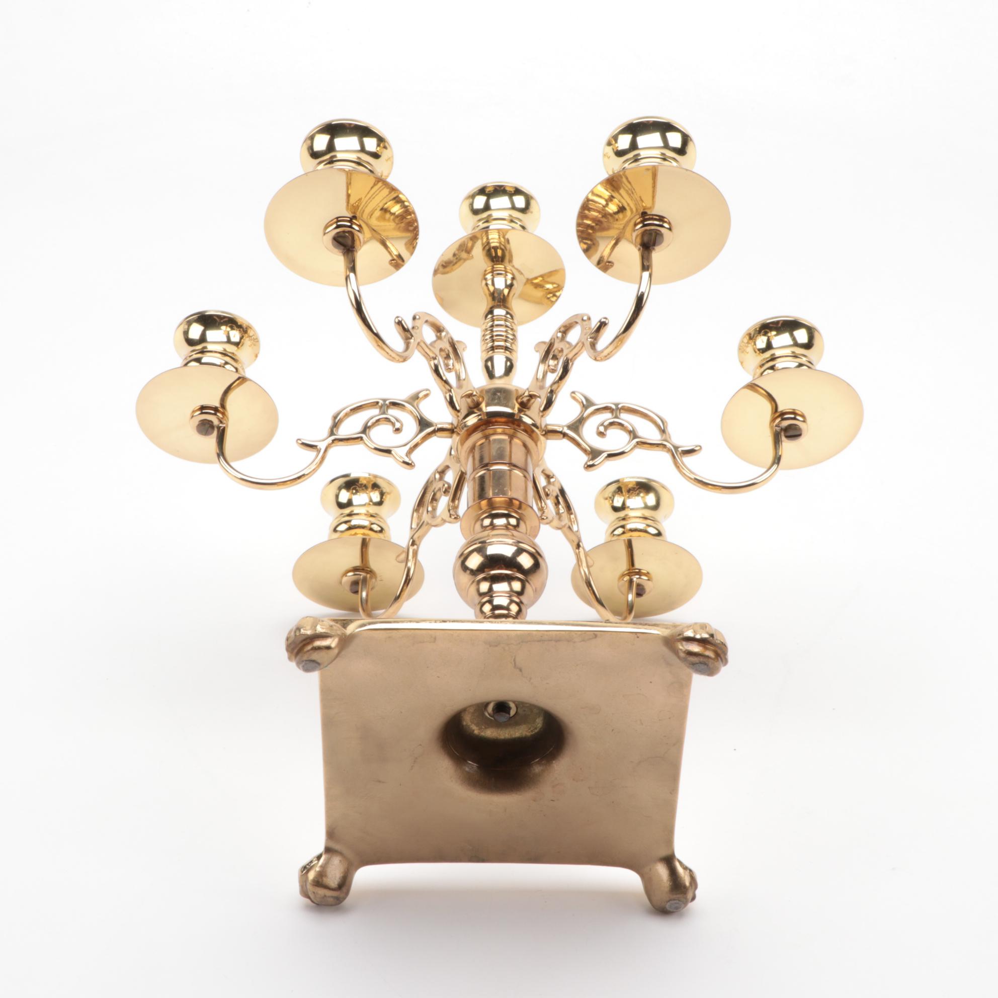 Baldwin Brass Candelabra with Other Candelabra, Mid to Late 20th C.