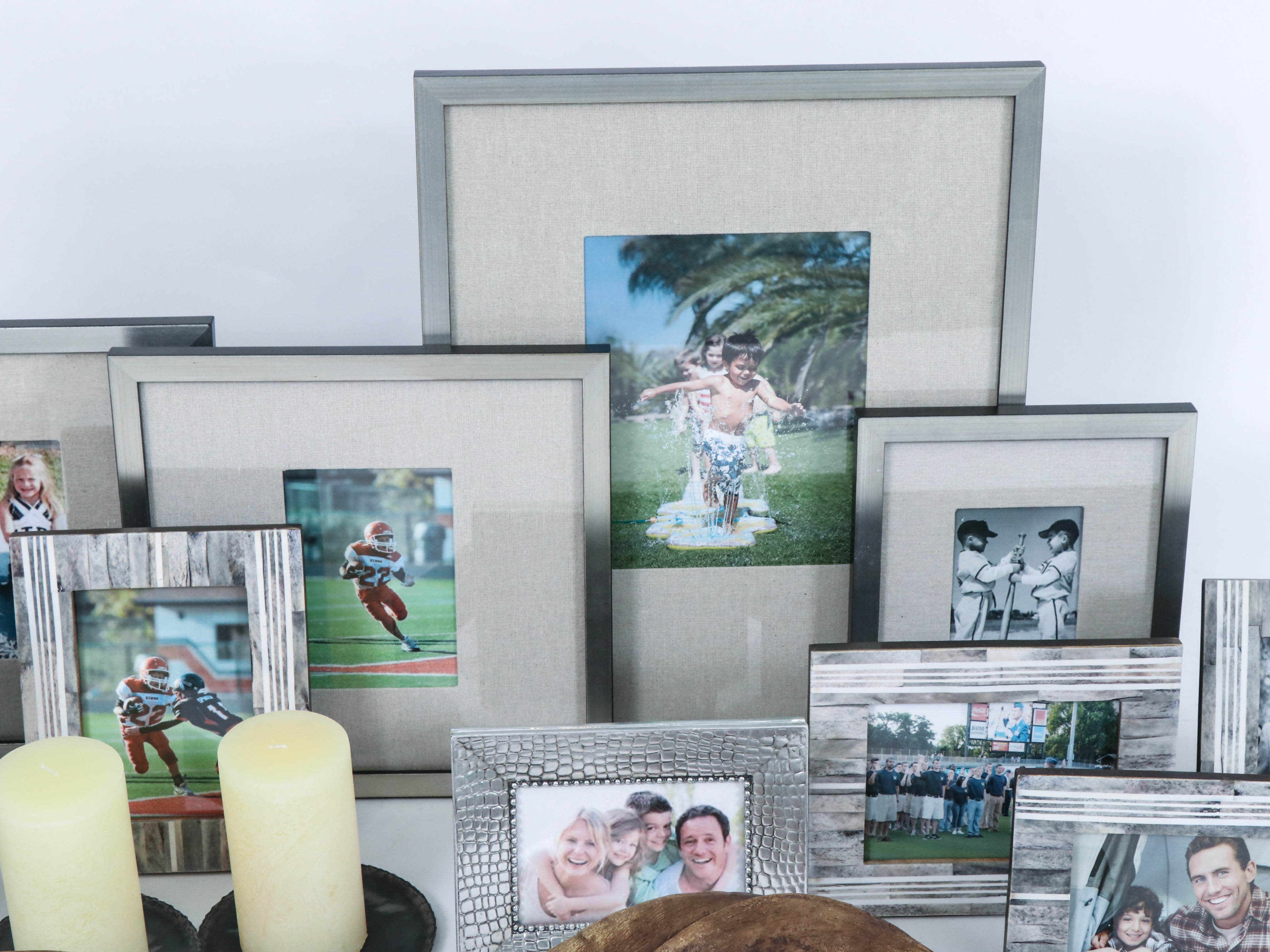 Resin Horn, Candle Holder and Tabletop Picture Frames