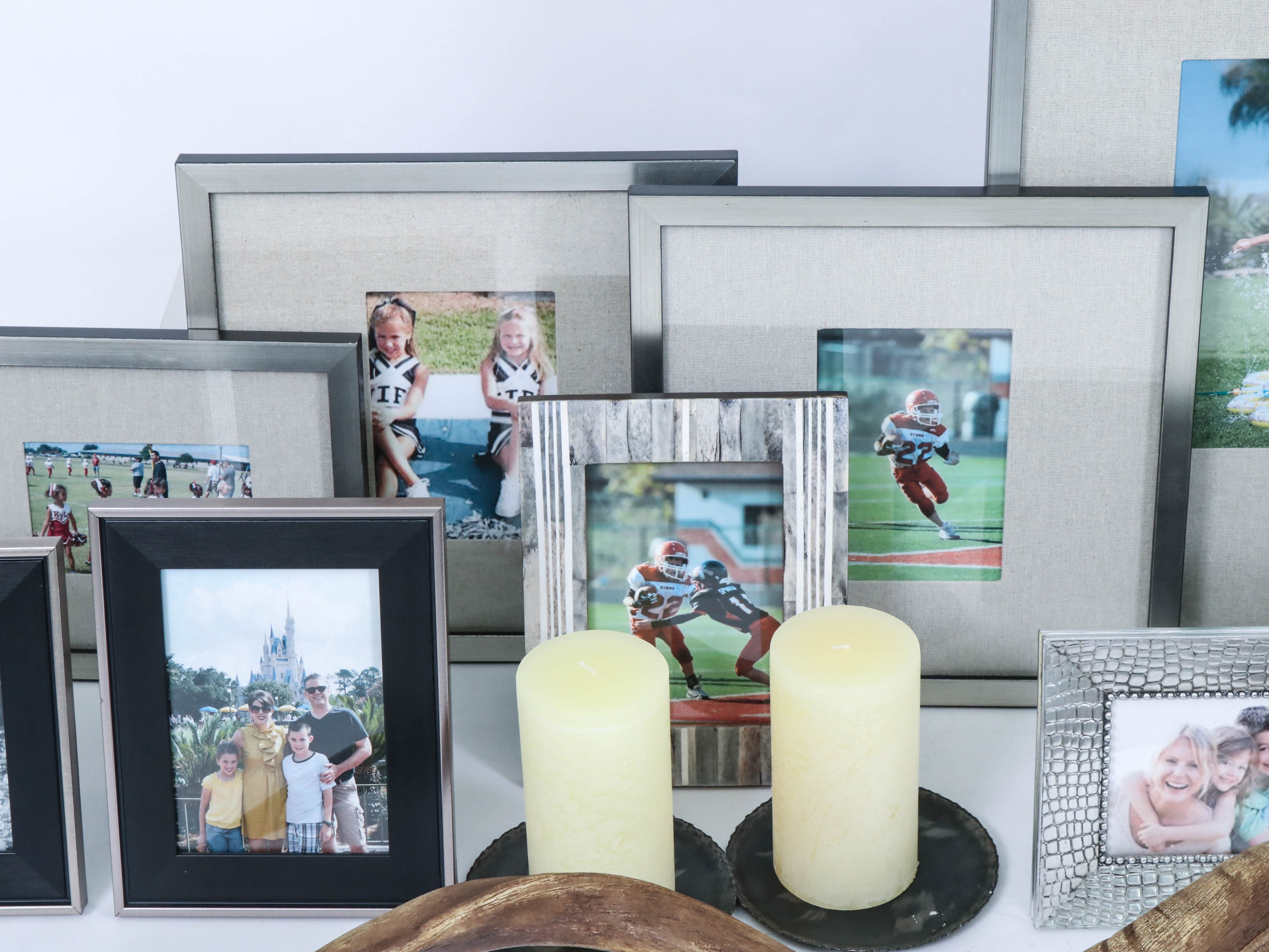 Resin Horn, Candle Holder and Tabletop Picture Frames