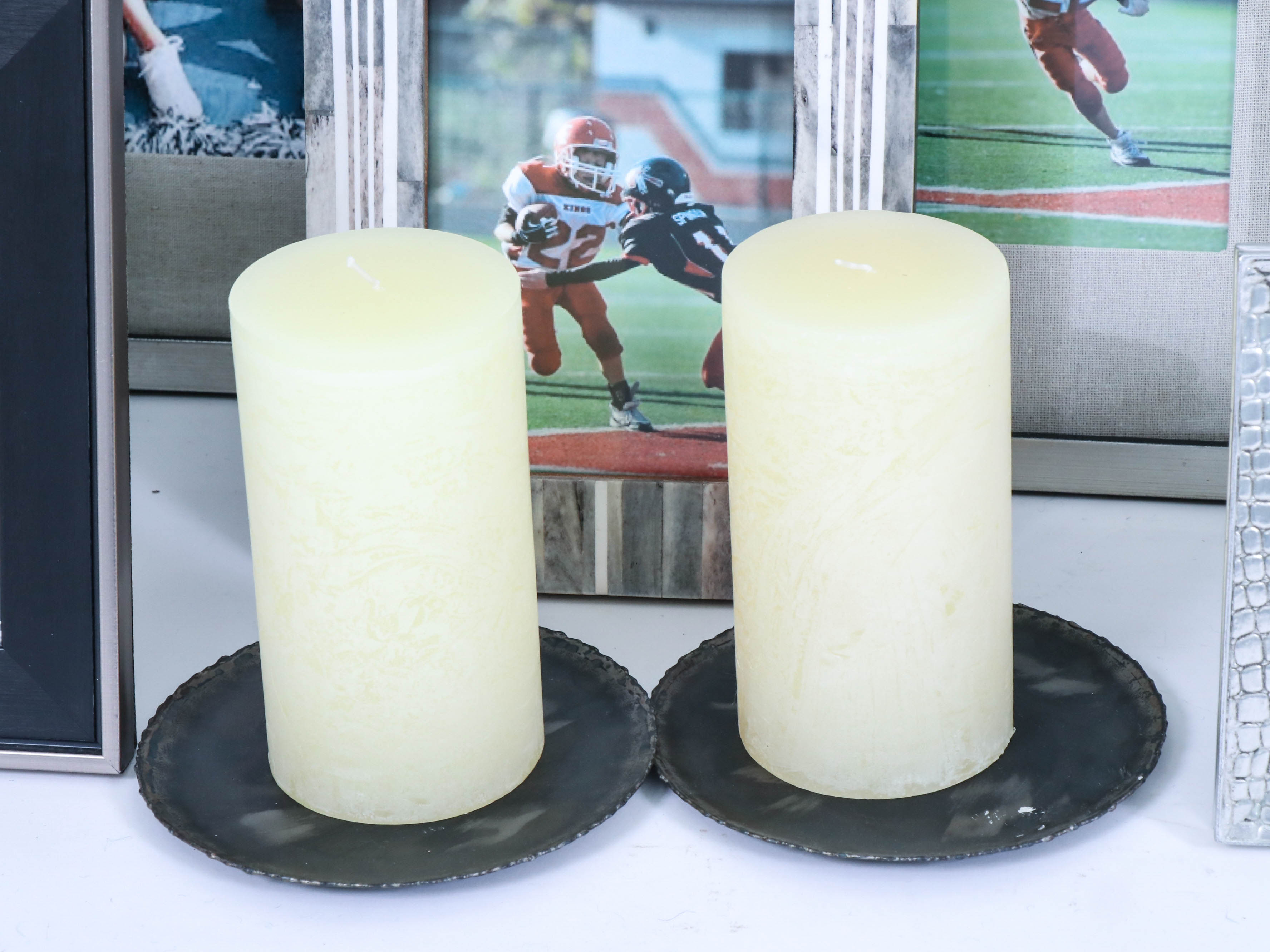 Resin Horn, Candle Holder and Tabletop Picture Frames