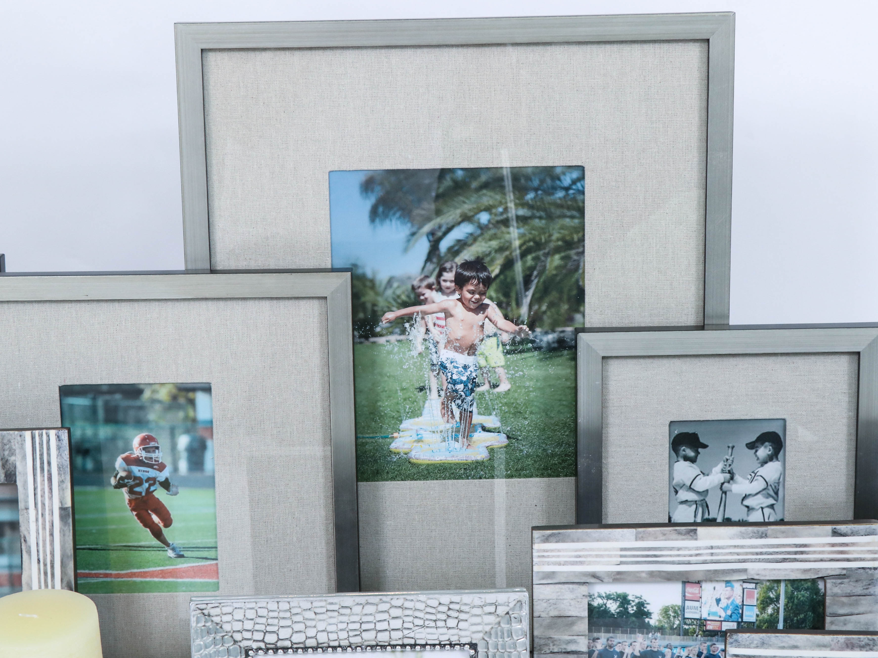 Resin Horn, Candle Holder and Tabletop Picture Frames