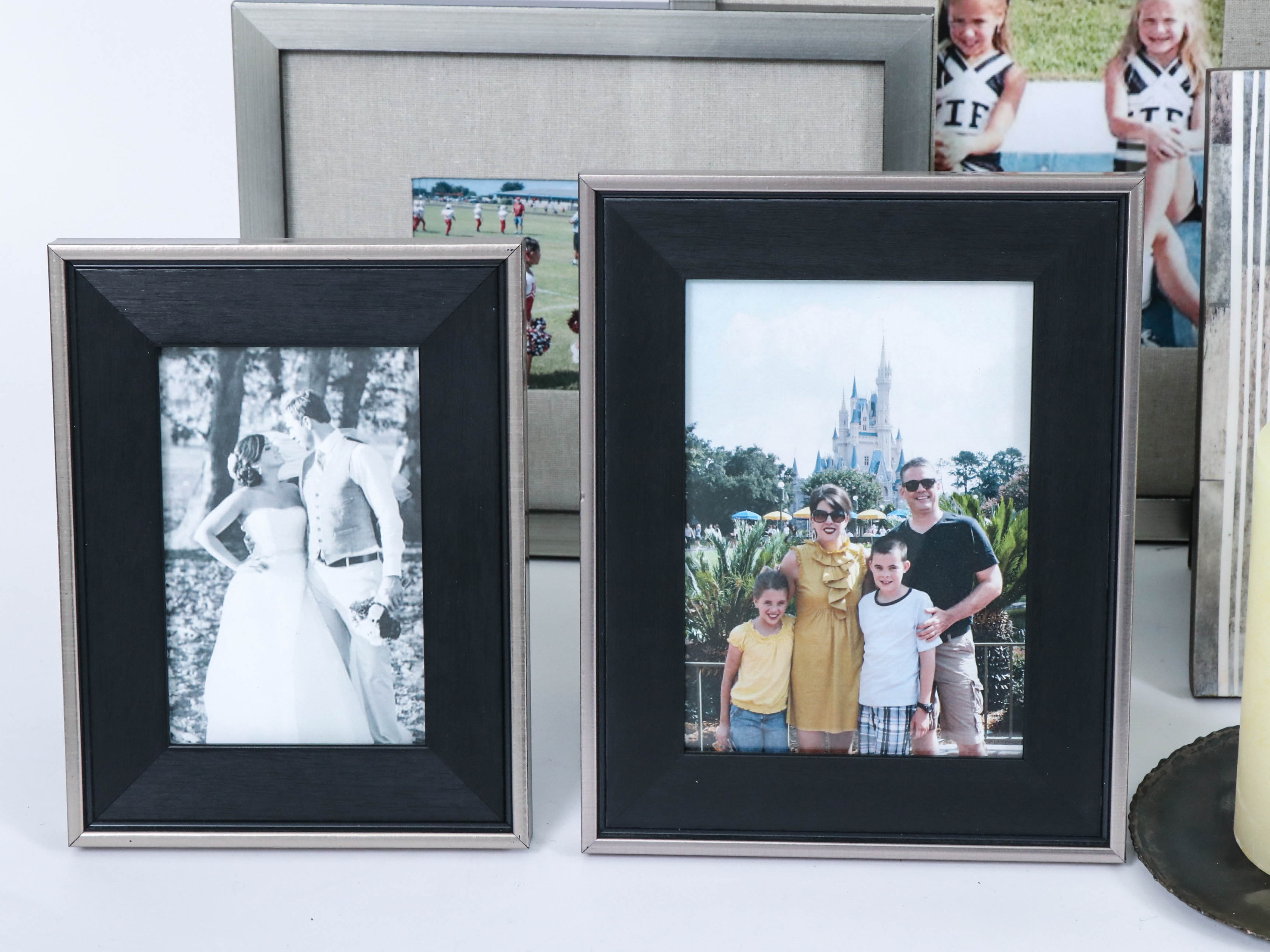 Resin Horn, Candle Holder and Tabletop Picture Frames