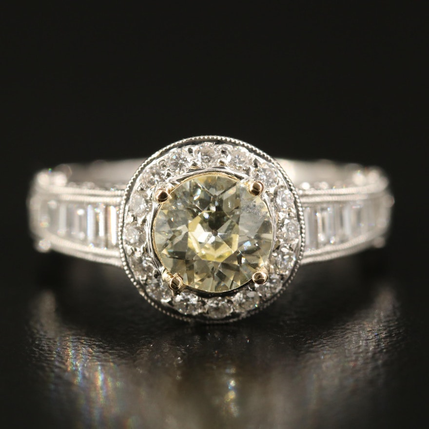 18K 2.45 CTW Diamond Ring with GIA Report