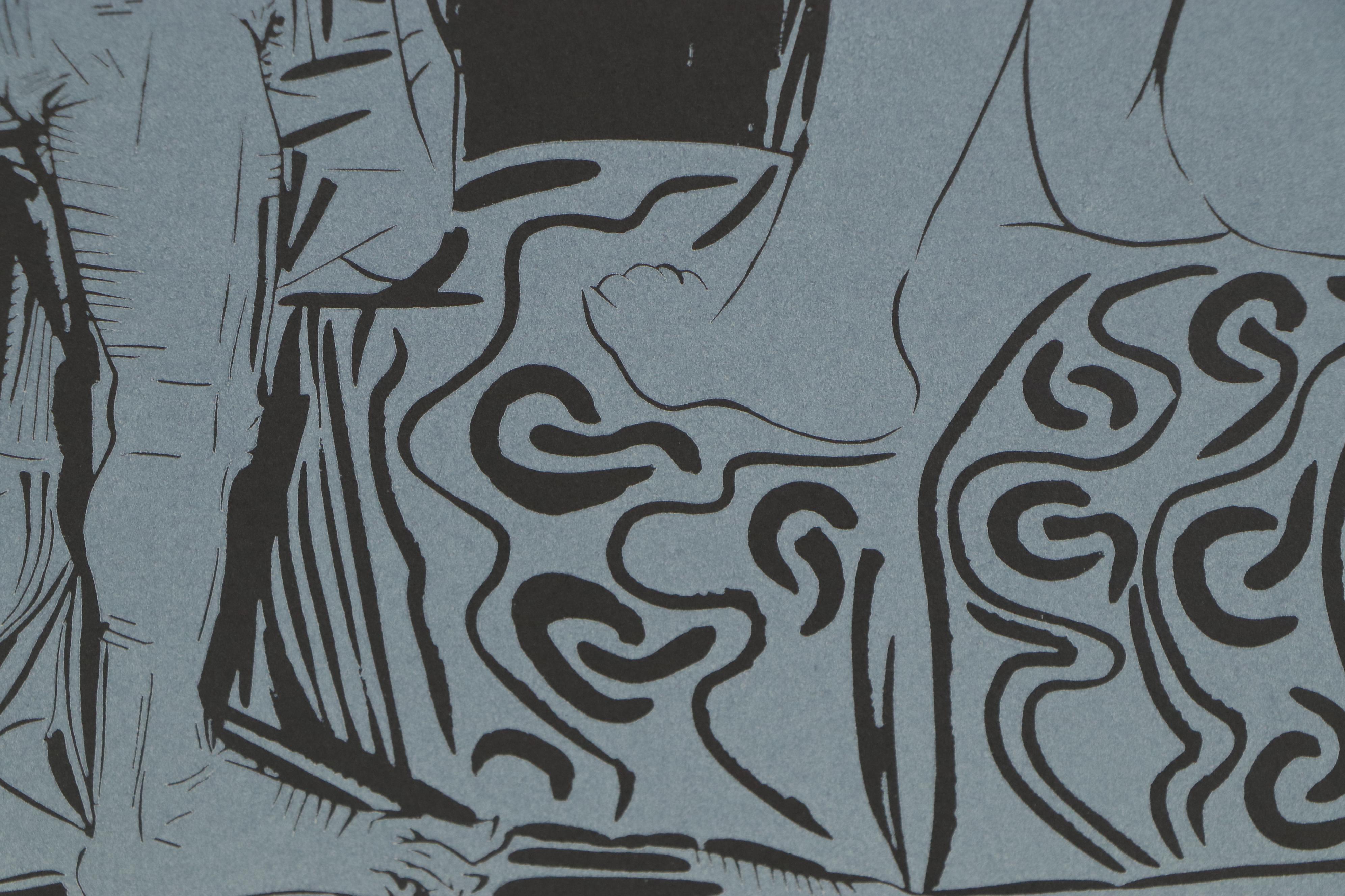 Pablo Picasso Linoleum Cut "Two Women," 1962