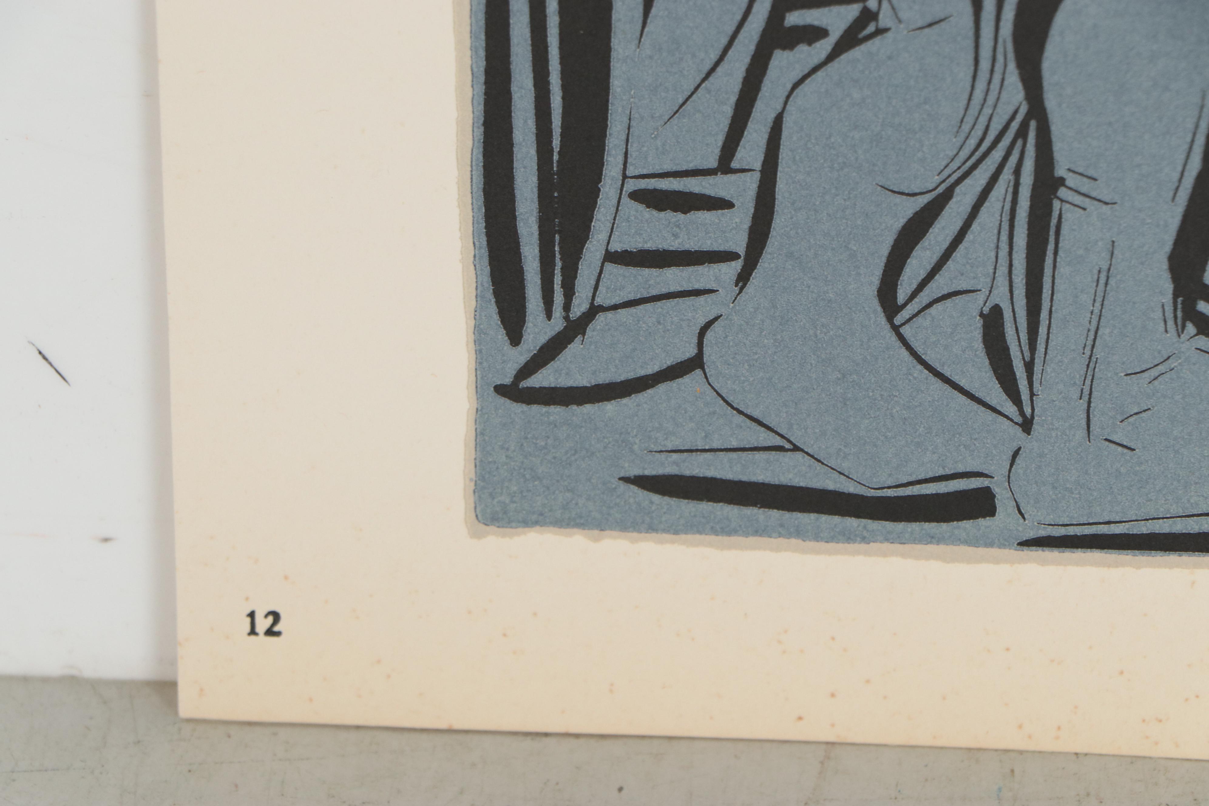 Pablo Picasso Linoleum Cut "Two Women," 1962