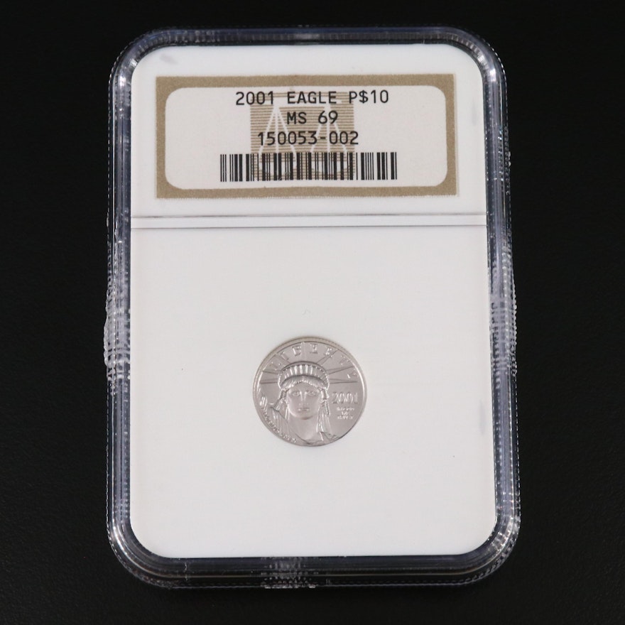 NGC Graded MS69 2001 $10 Platinum Eagle