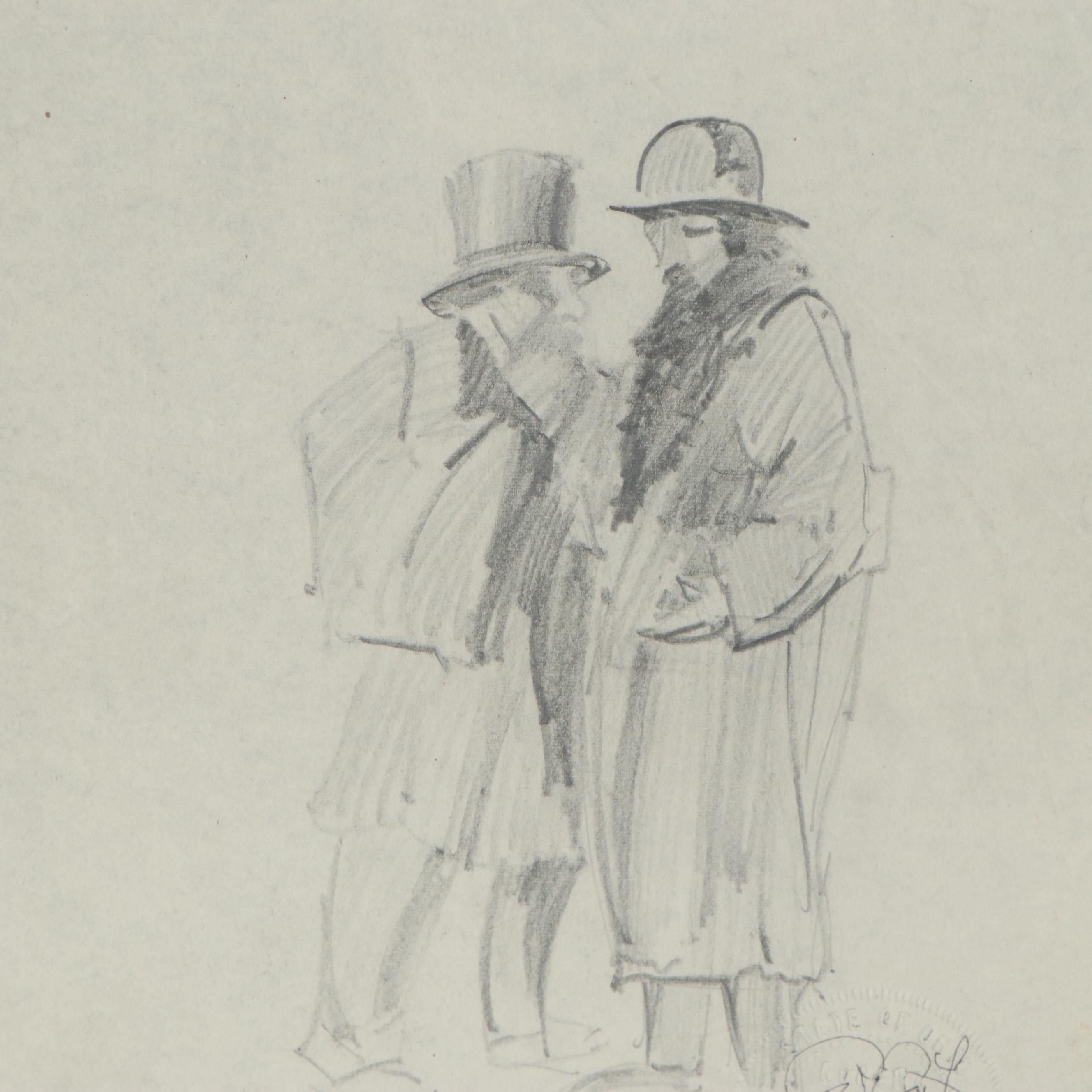 Robert Lackney Graphite Drawings of Christ and Conversing Figures